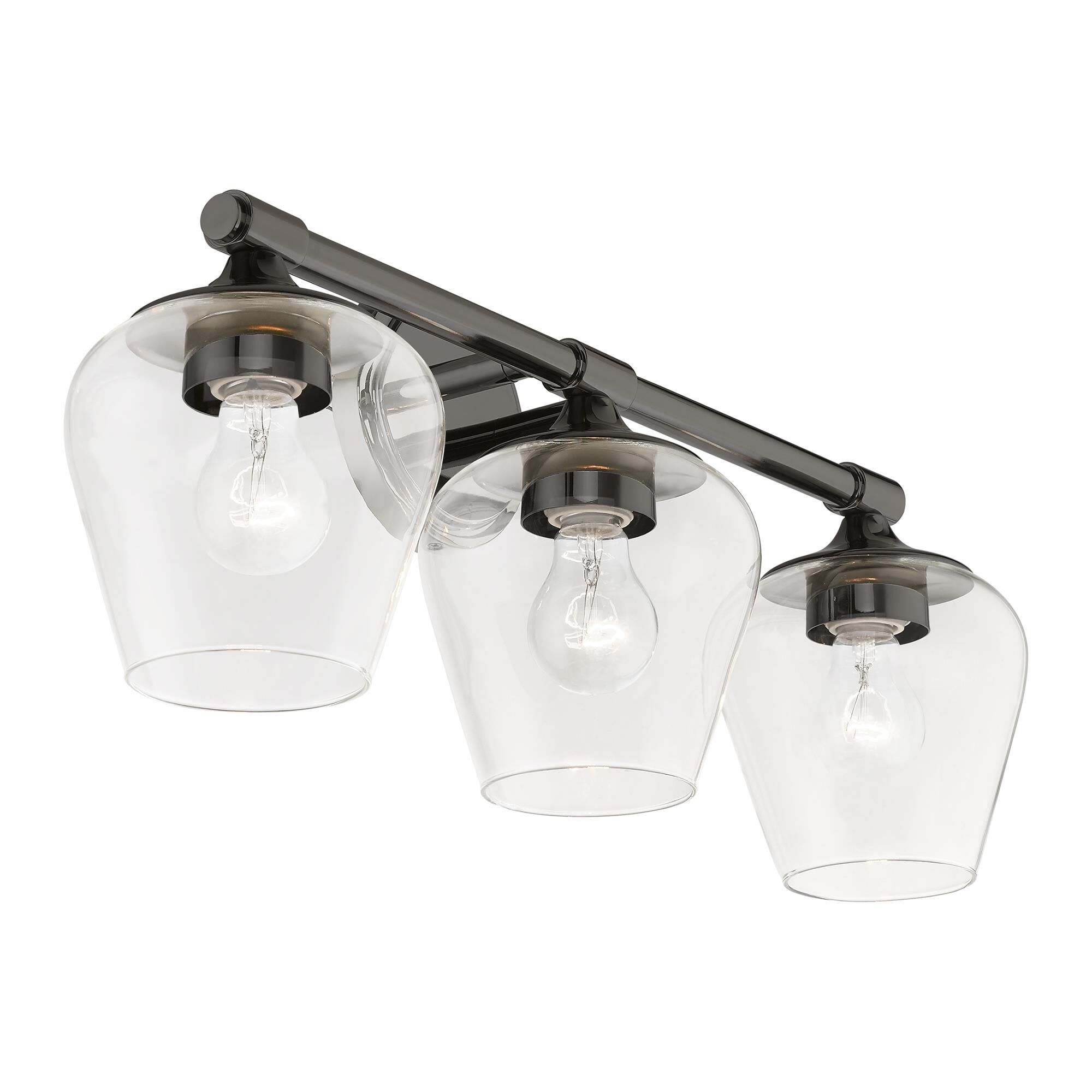 Shown in Black Chrome finish and Clear glass