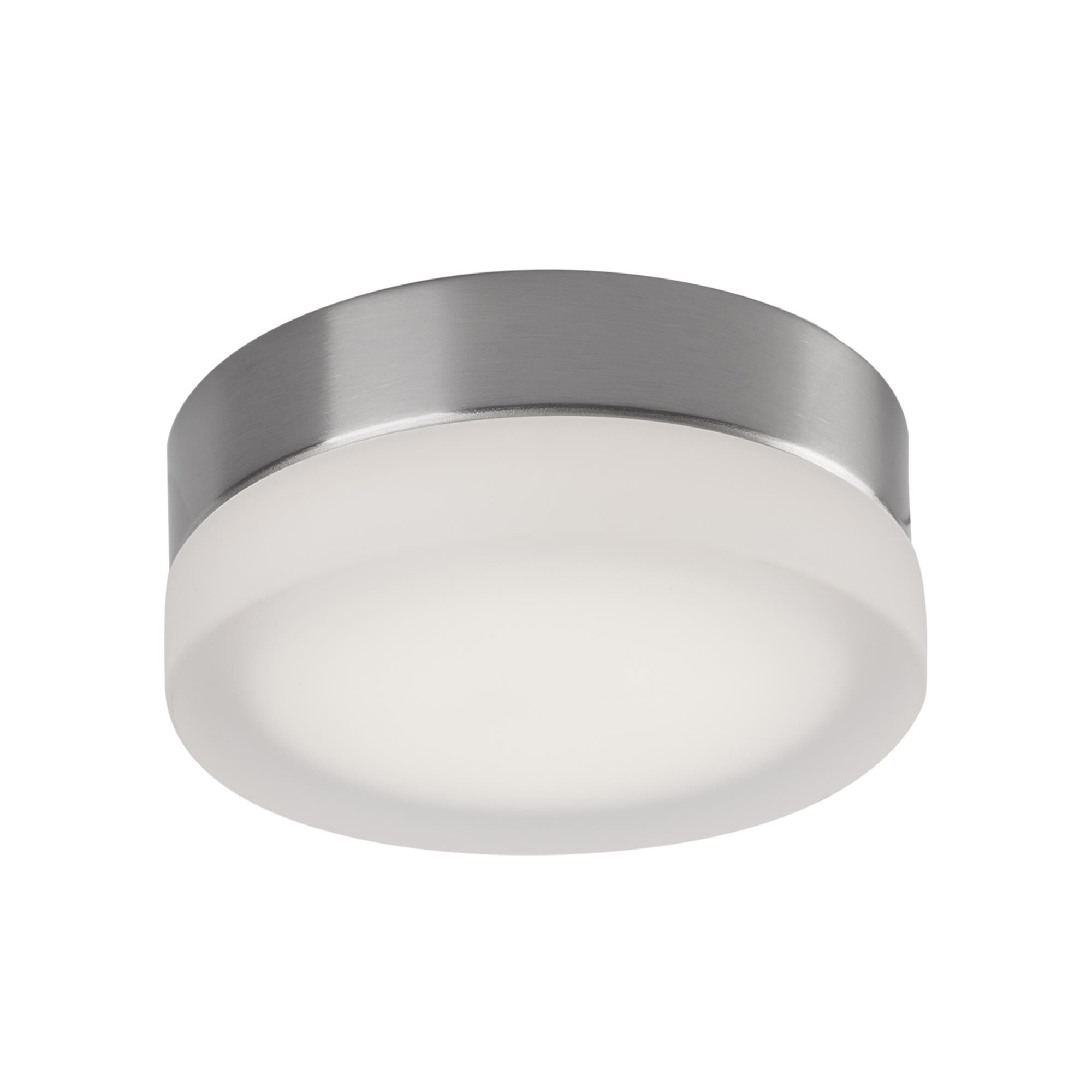 Shown in Brushed Nickel finish and Exterior Polished, Interior Painted White glass