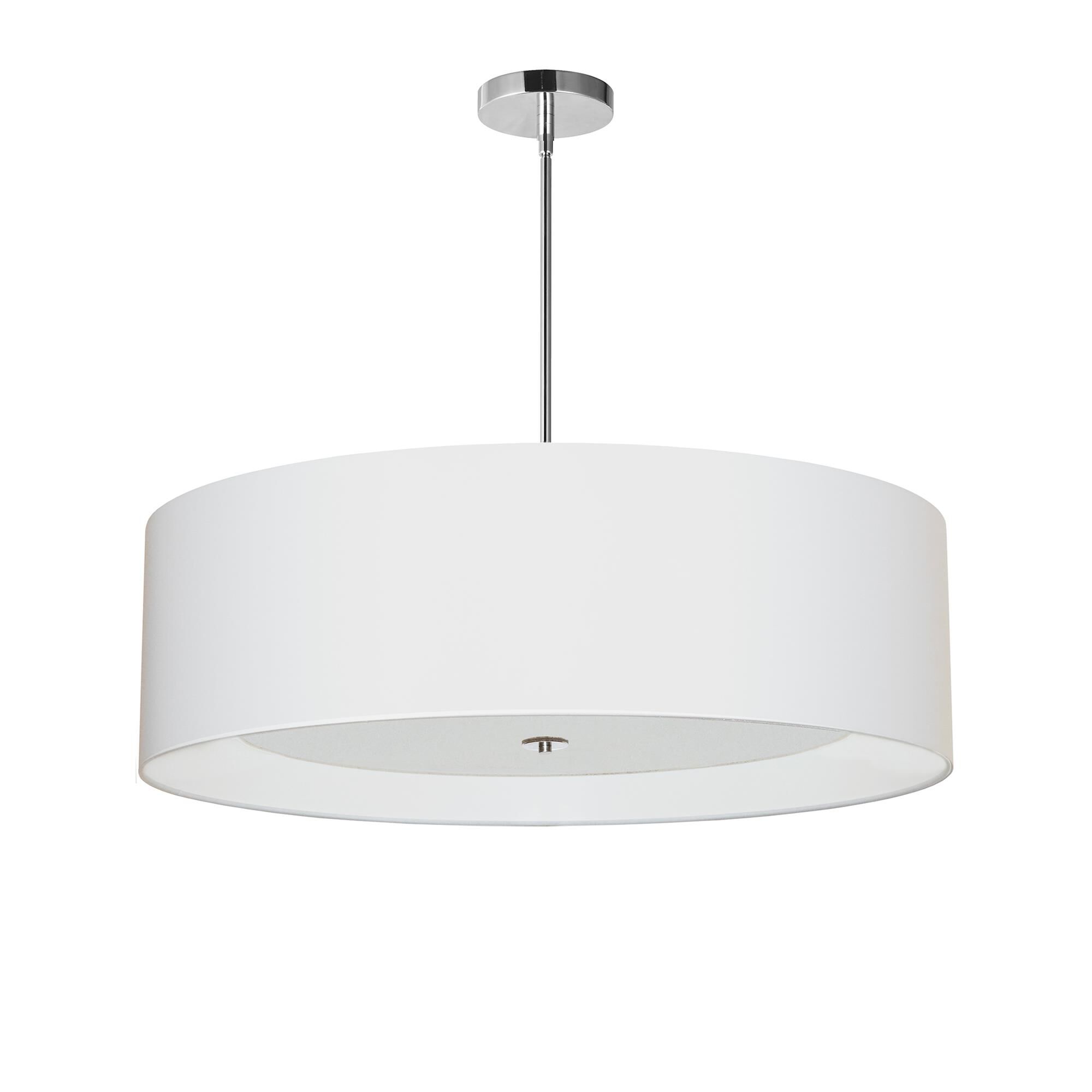 Shown in Polished Chrome finish and Laminated Fabric - White shade