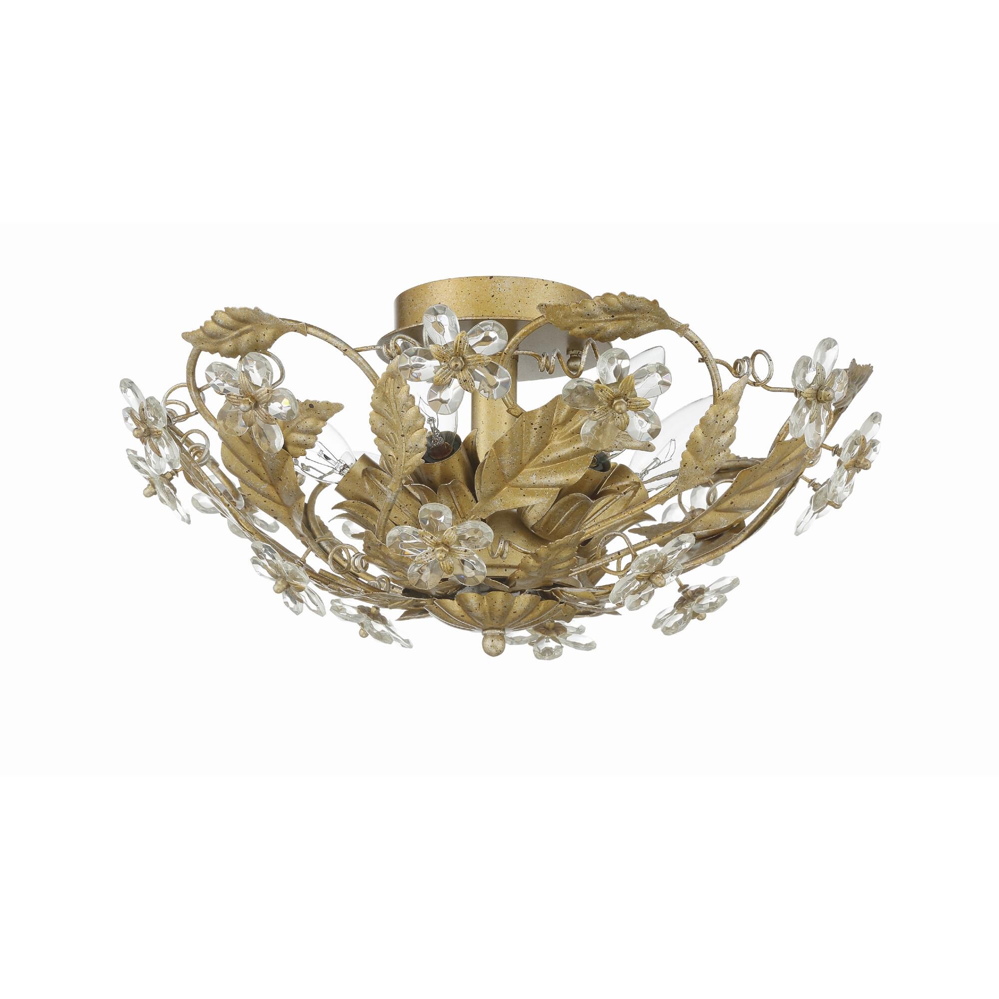 Shown in Gold Leaf finish and Clear Hand Cut crystal