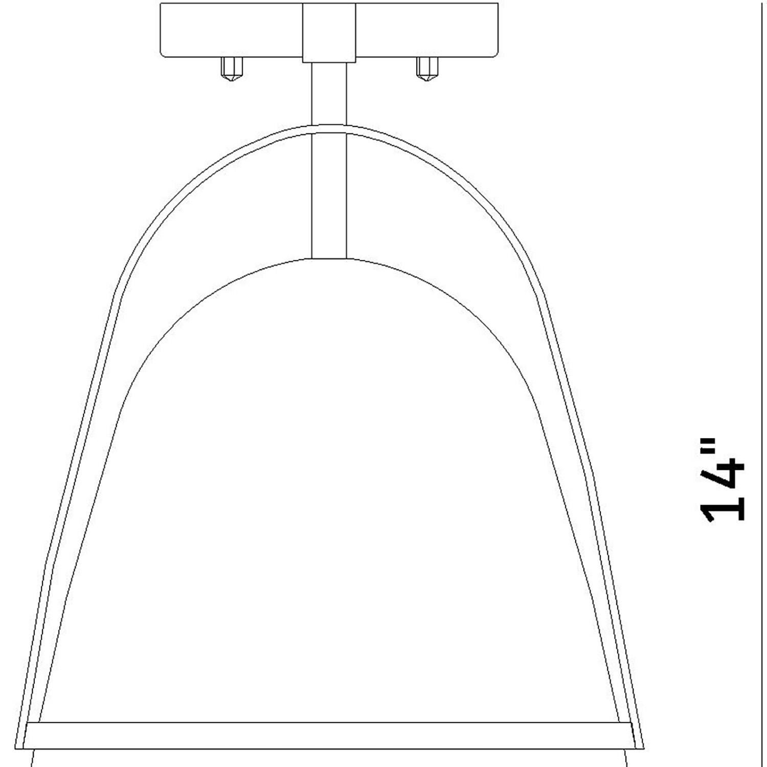 Rue 9 Inch 1 Light Semi Flush Mount by Designers Fountain