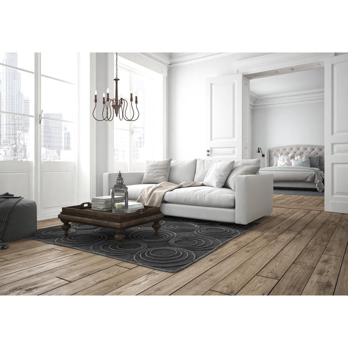 Shown in Weathered Oak finish