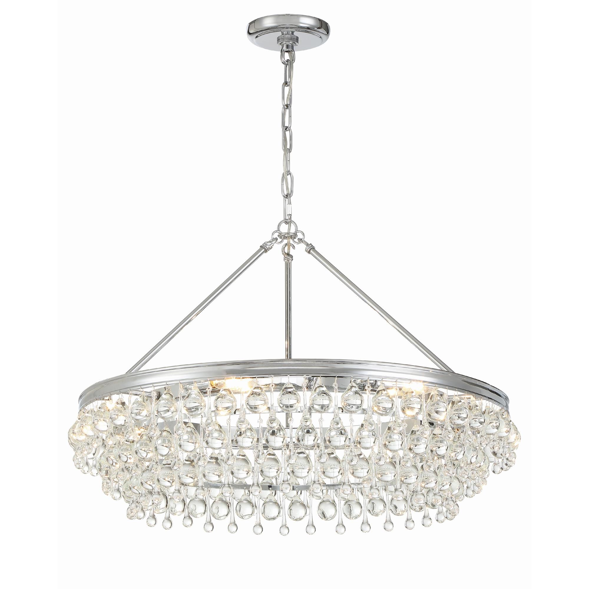Shown in Polished Chrome finish and Clear Glass Drops crystal