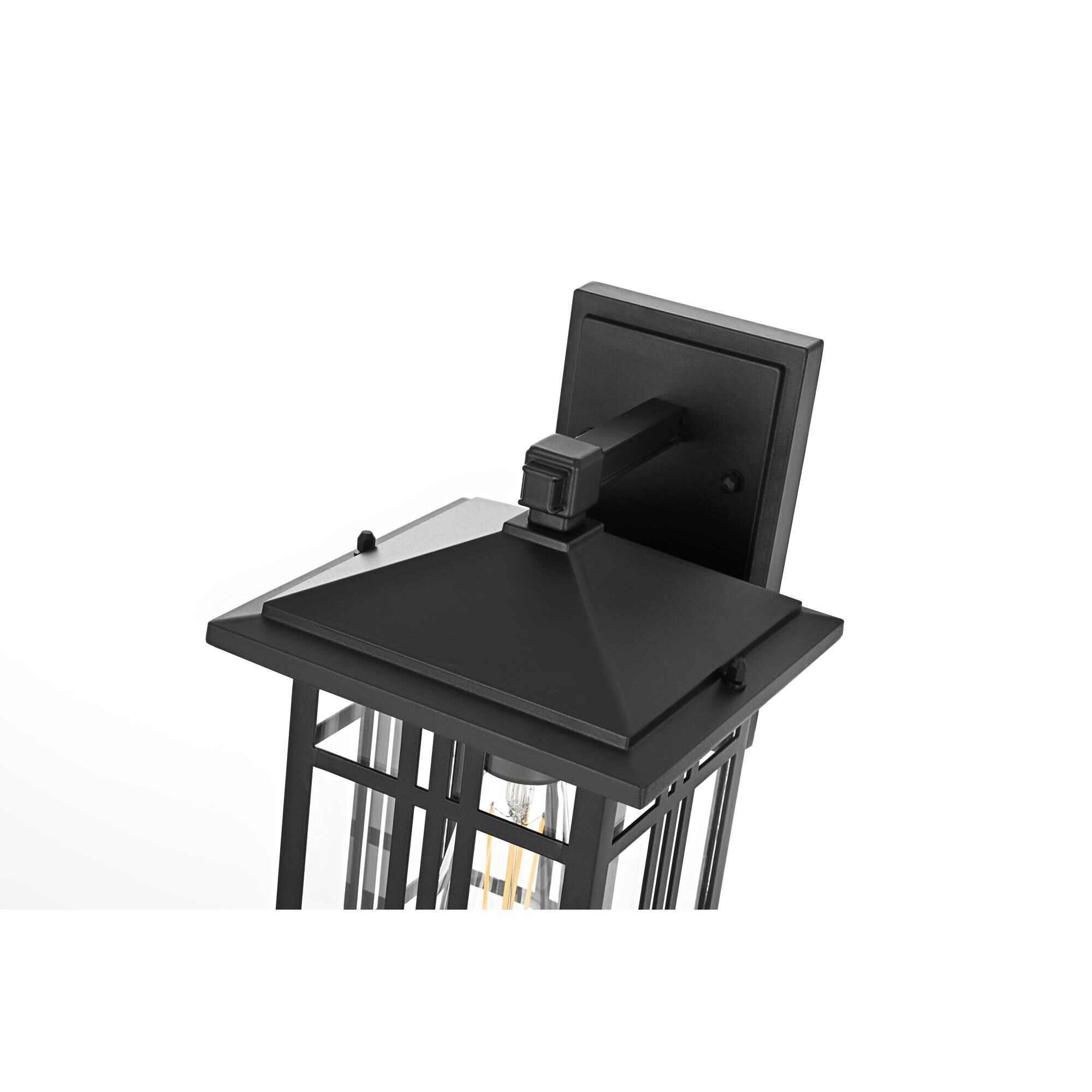 Shown in Black finish and Clear glass