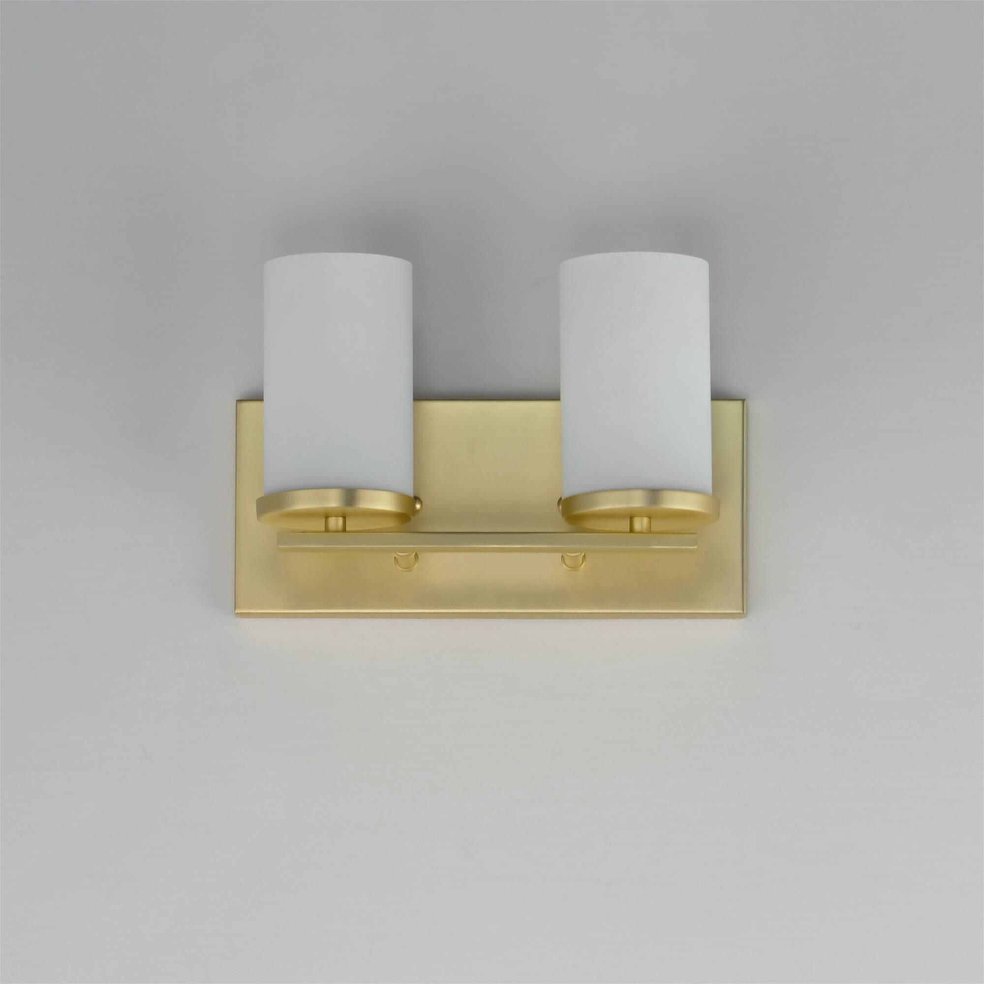 Shown in Satin Brass finish and Satin White glass and Glass shade