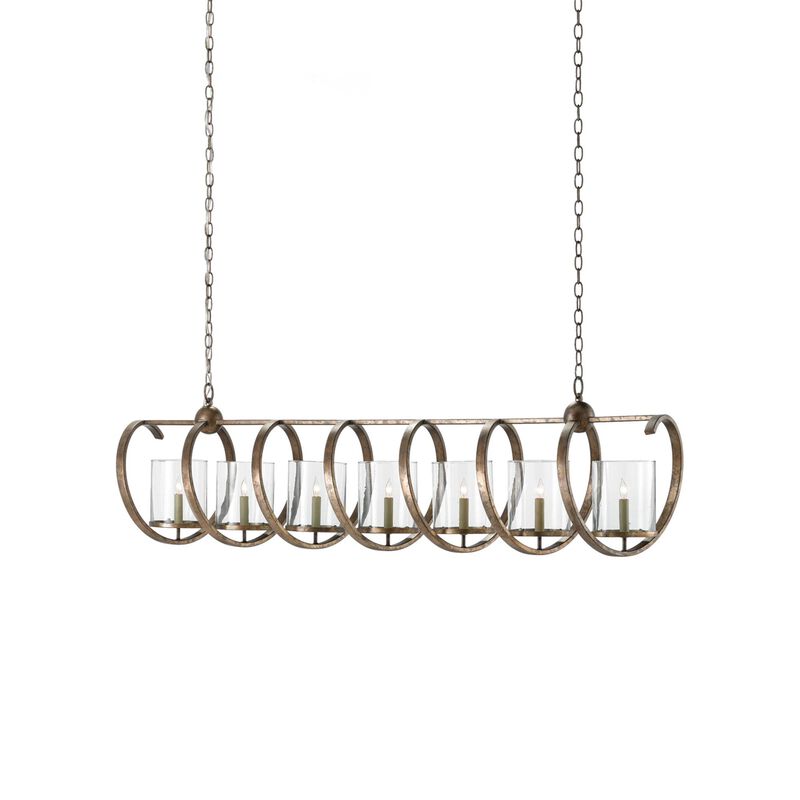 Maximus 64 Inch 7 Light Linear Suspension Light by Currey and Company