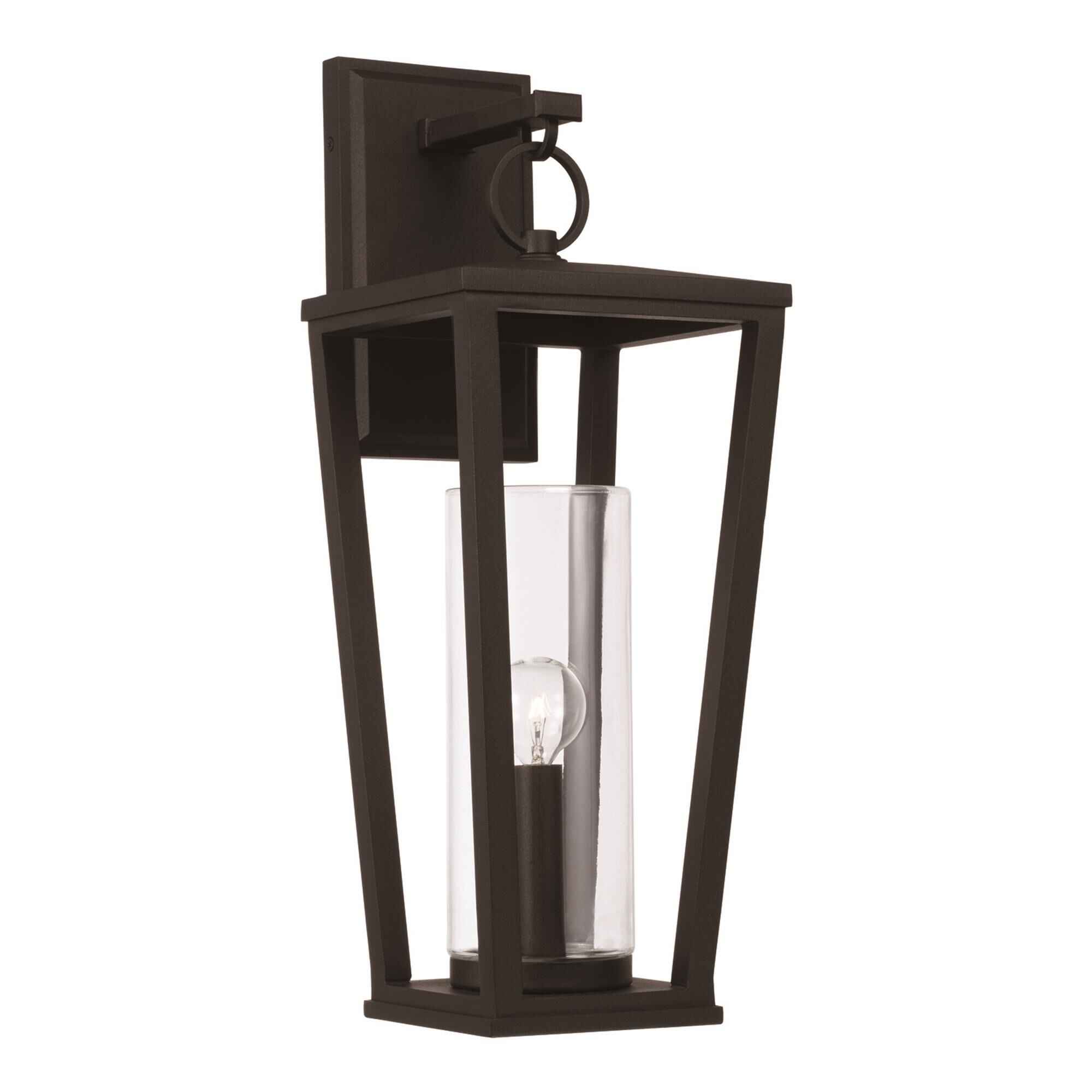 Shown in Black finish and Clear glass