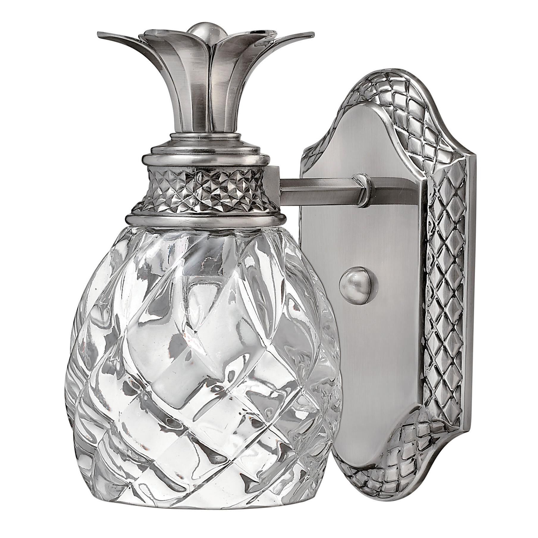 Shown in Polished Antique Nickel finish and Clear Optic glass