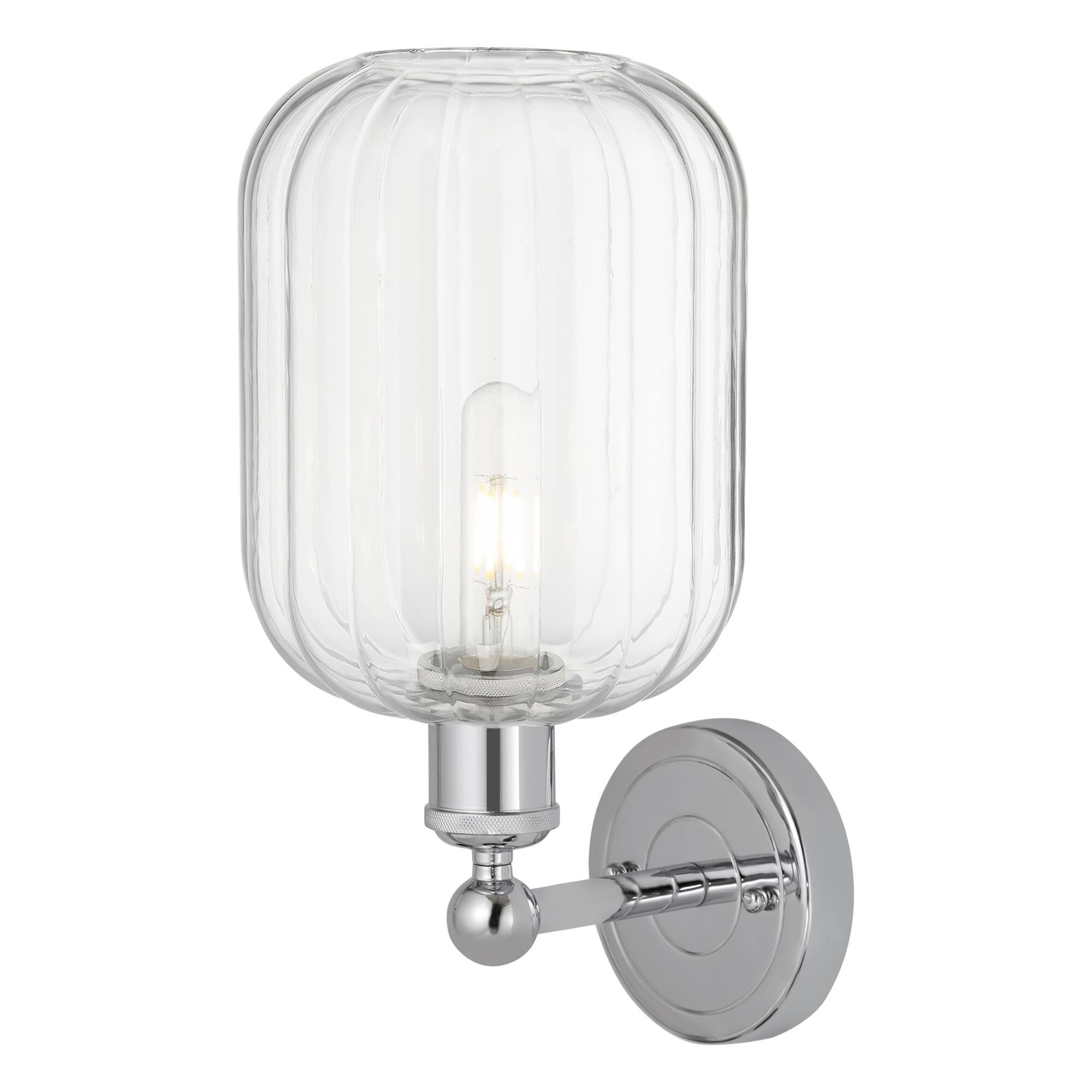 Shown in Polished Chrome finish and Clear glass