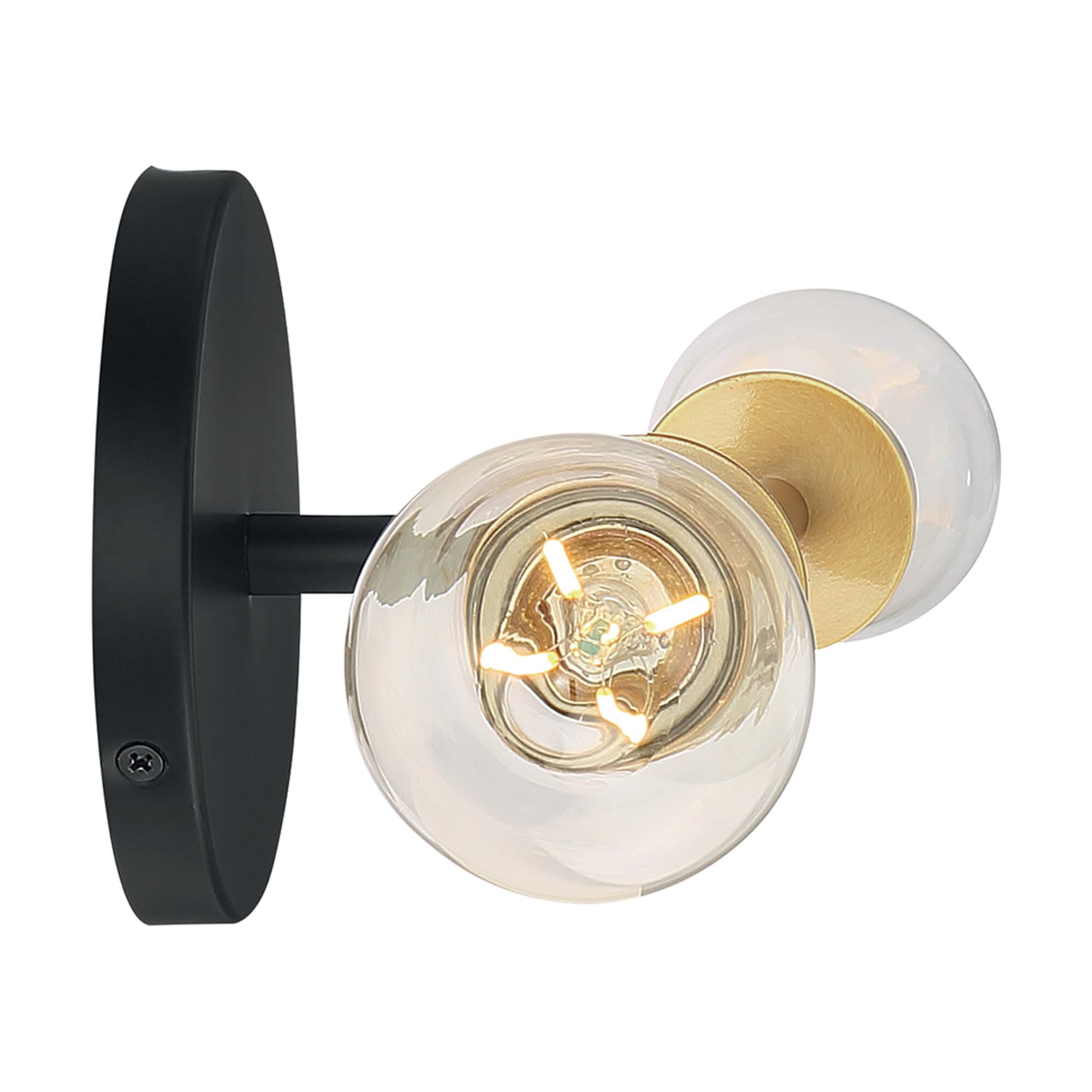 Shown in Black - Brushed Brass finish