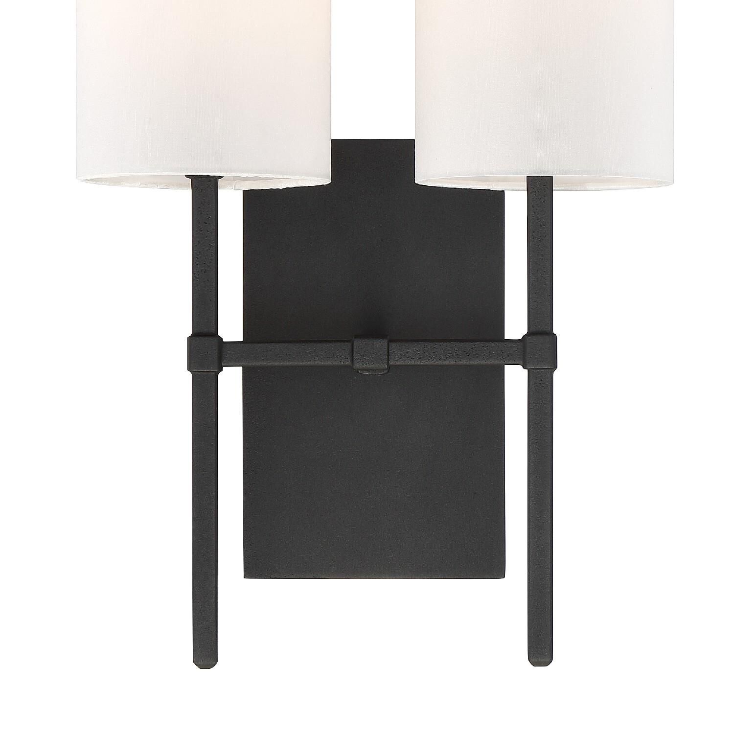 Shown in Black Forged finish and White Silk shade