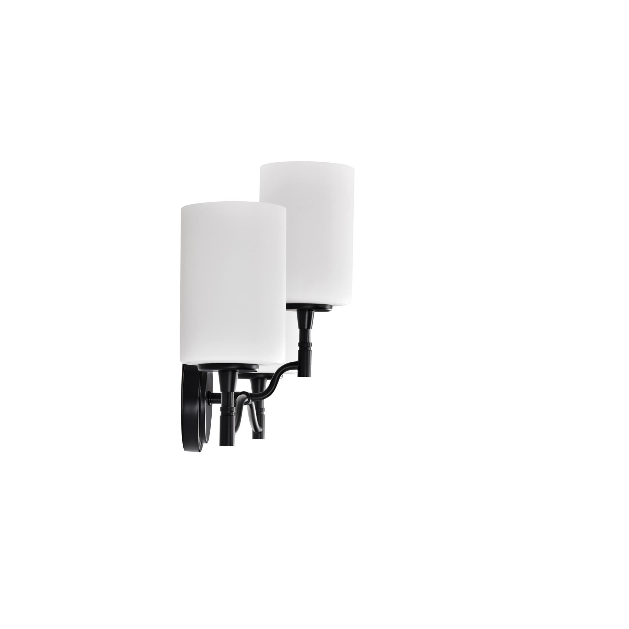 Shown in Matte Black finish and White Opal glass