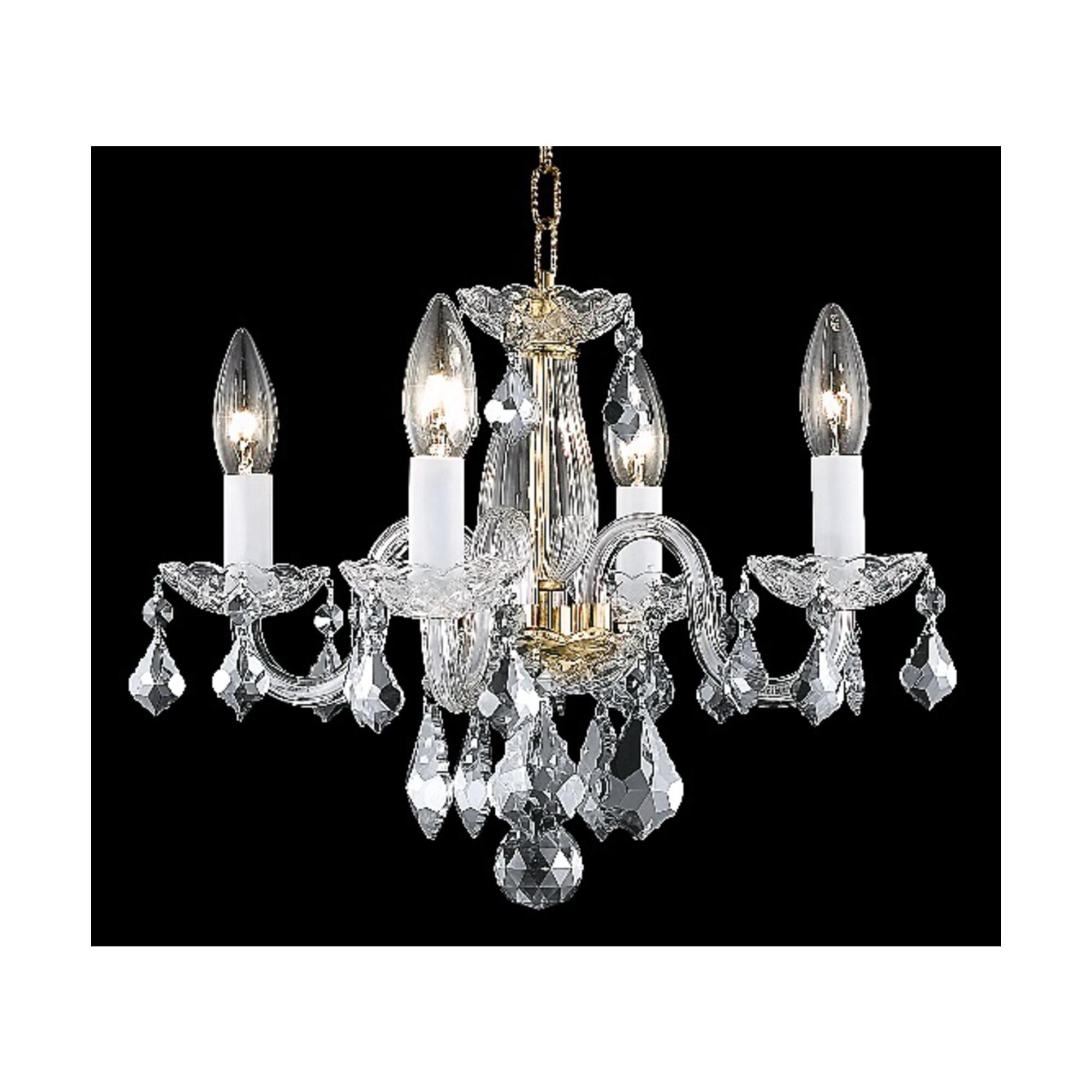 Rococo 15 Inch 4 Light Mini Chandelier by Elegant Lighting