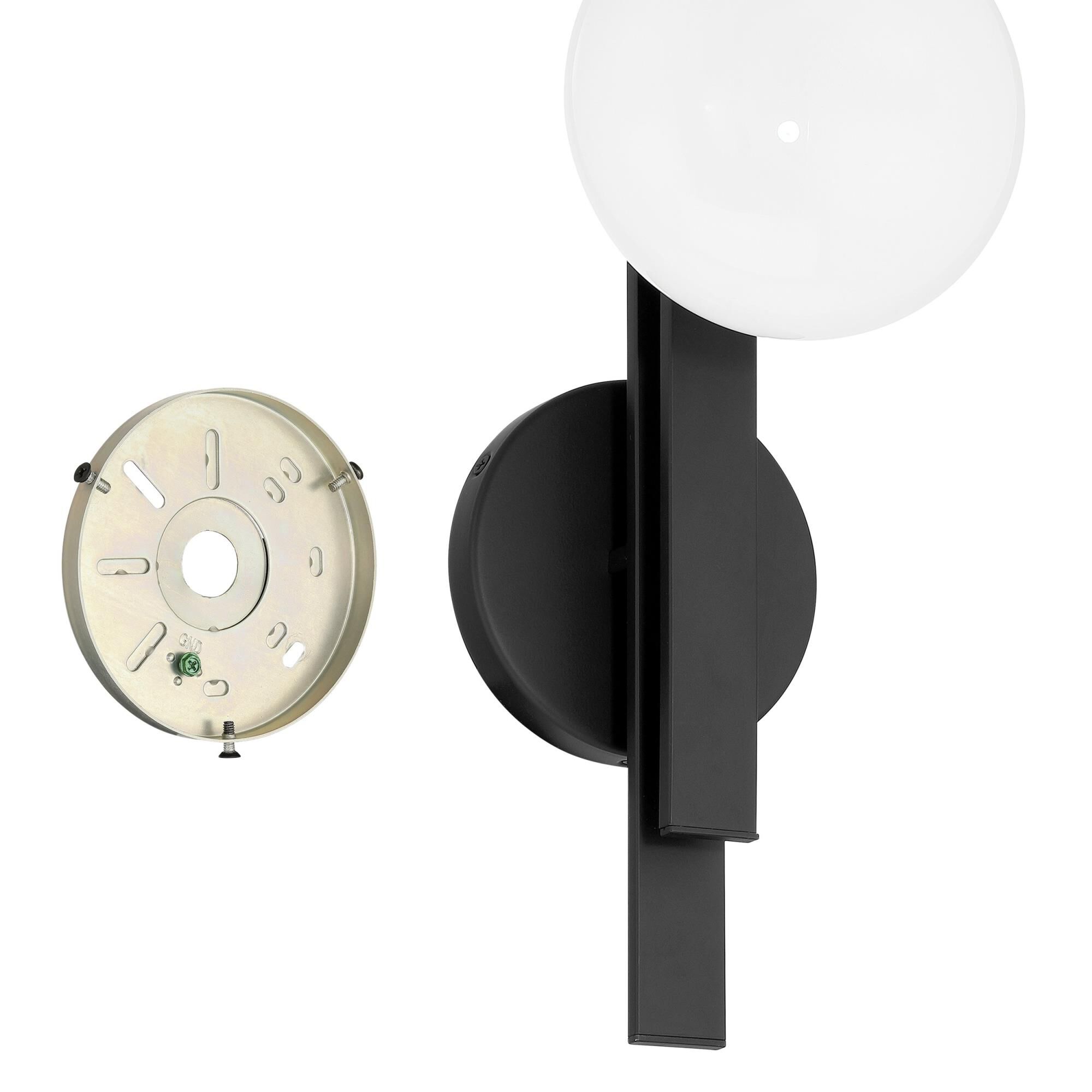 Shown in Matte Black finish and Opal glass