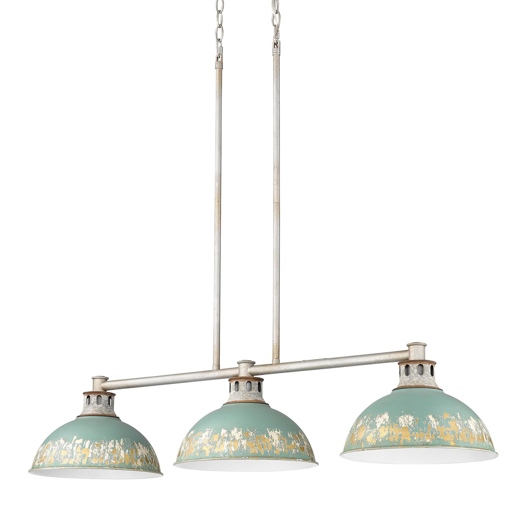 Shown in Aged Galvanized Steel finish and Antique Teal shade