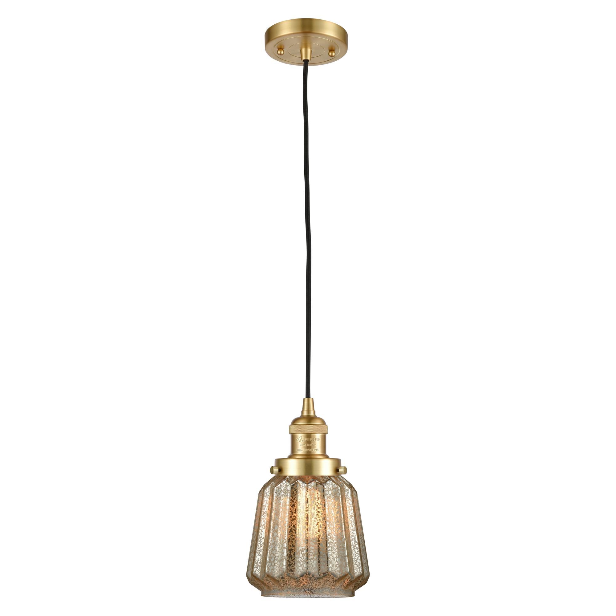 Shown in Satin Gold finish and Mercury Plated Chatham glass