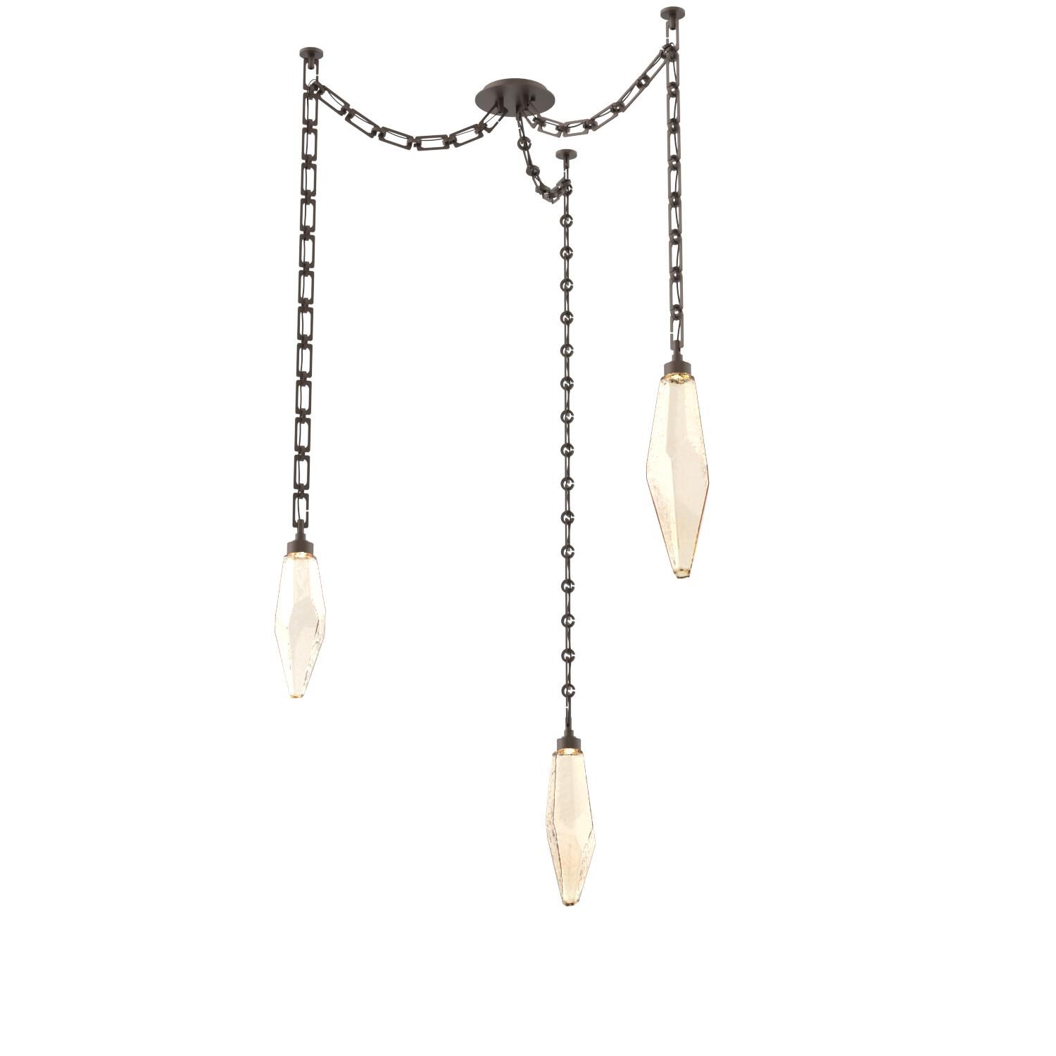 Levi Wilson Rock Crystal 14 Inch Multi Pendant Light by Hammerton Studio