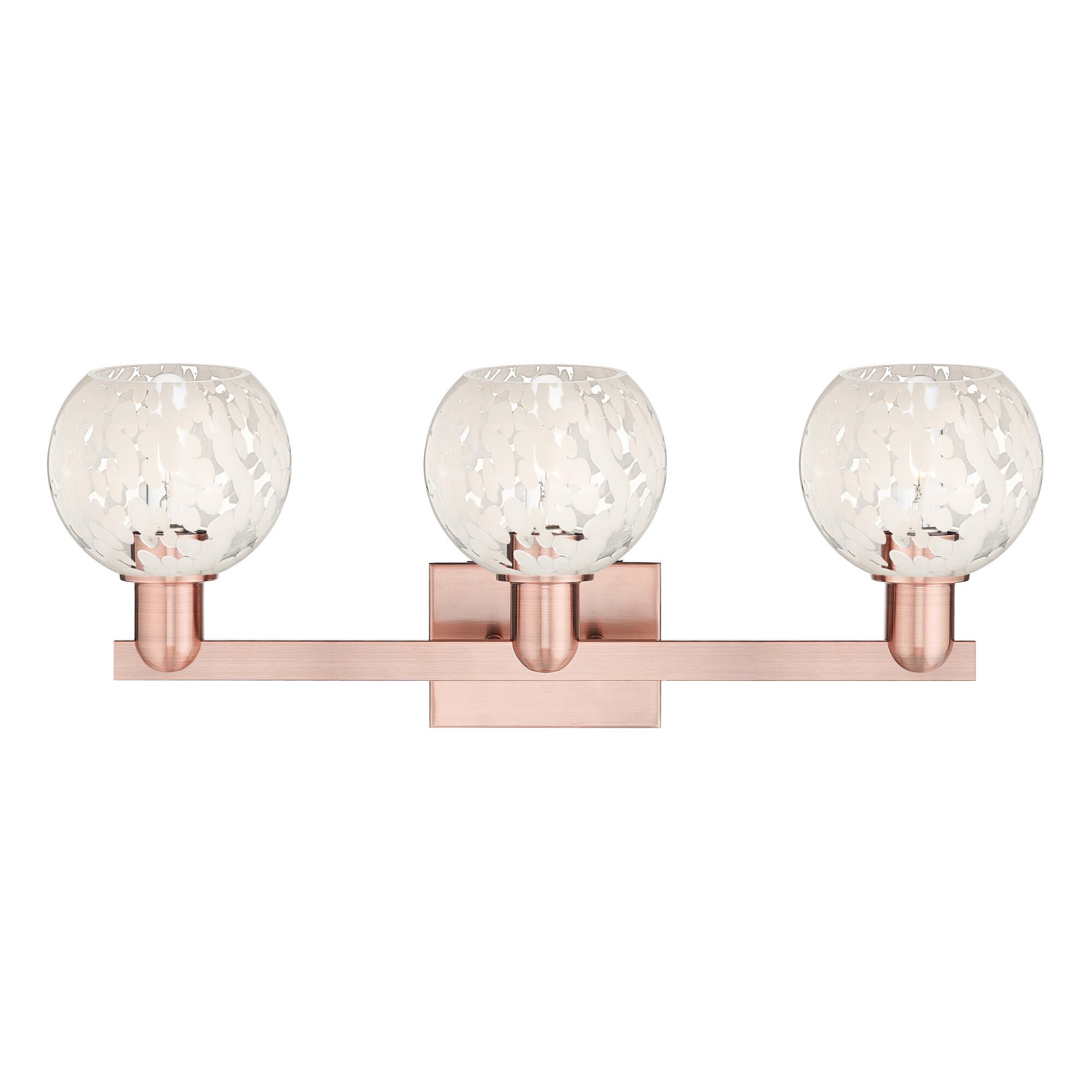 Shown in Antique Copper finish and White Mouchette glass