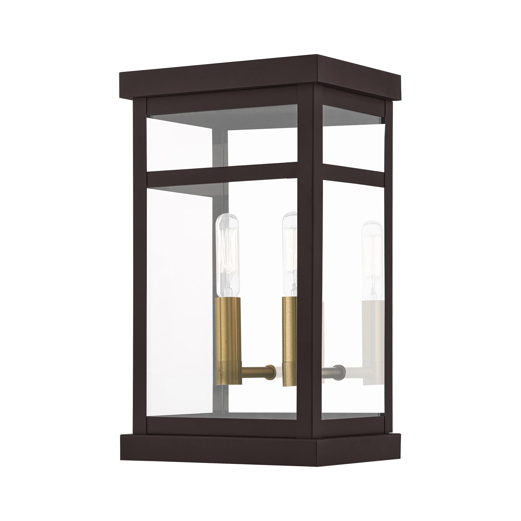 Shown in Bronze finish and Clear glass