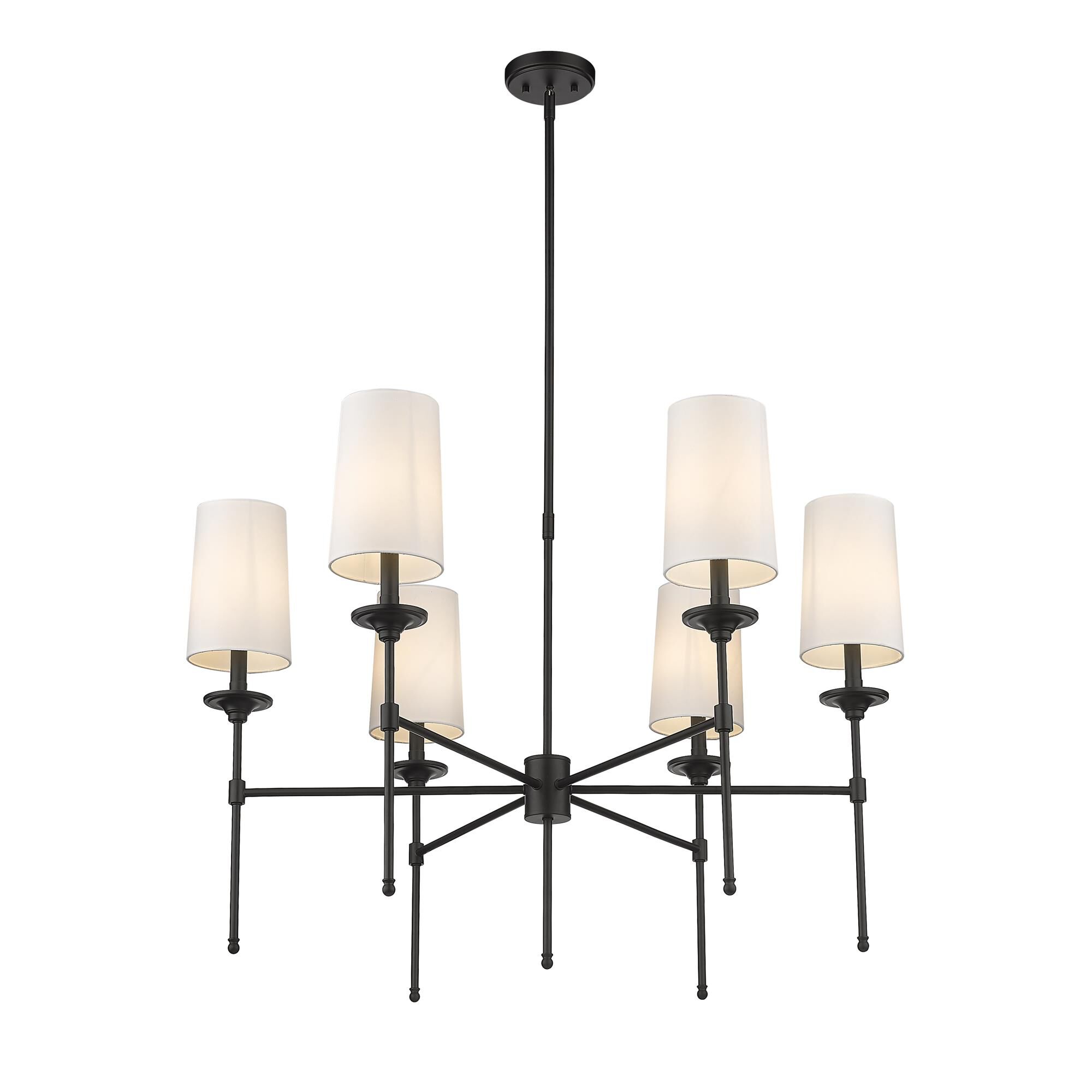 Shown in Matte Black finish and Cloth Cover glass and Cloth Cover shade