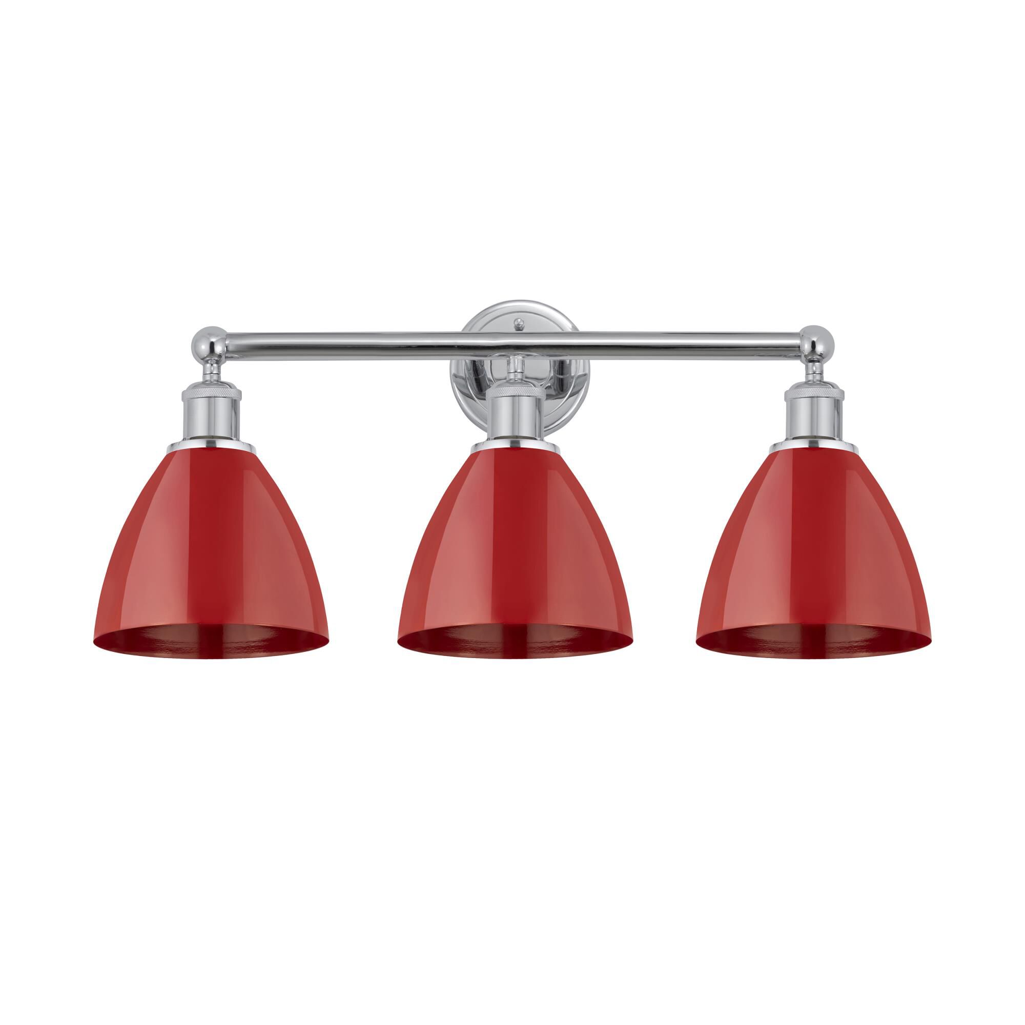 Shown in Polished Chrome finish and Red shade