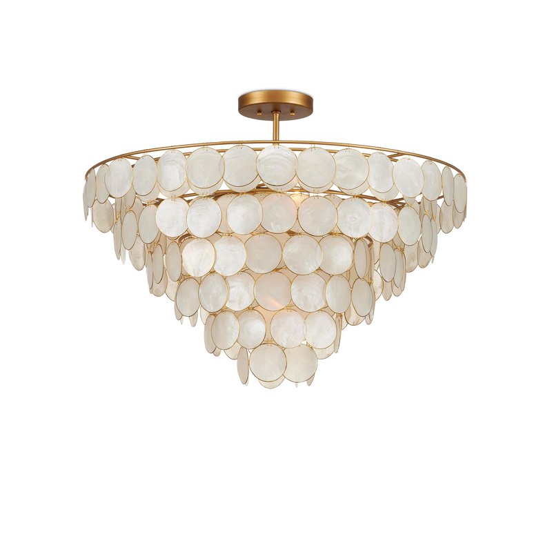 Bon Vivant 30 Inch 5 Light Semi Flush Mount by Currey & Company