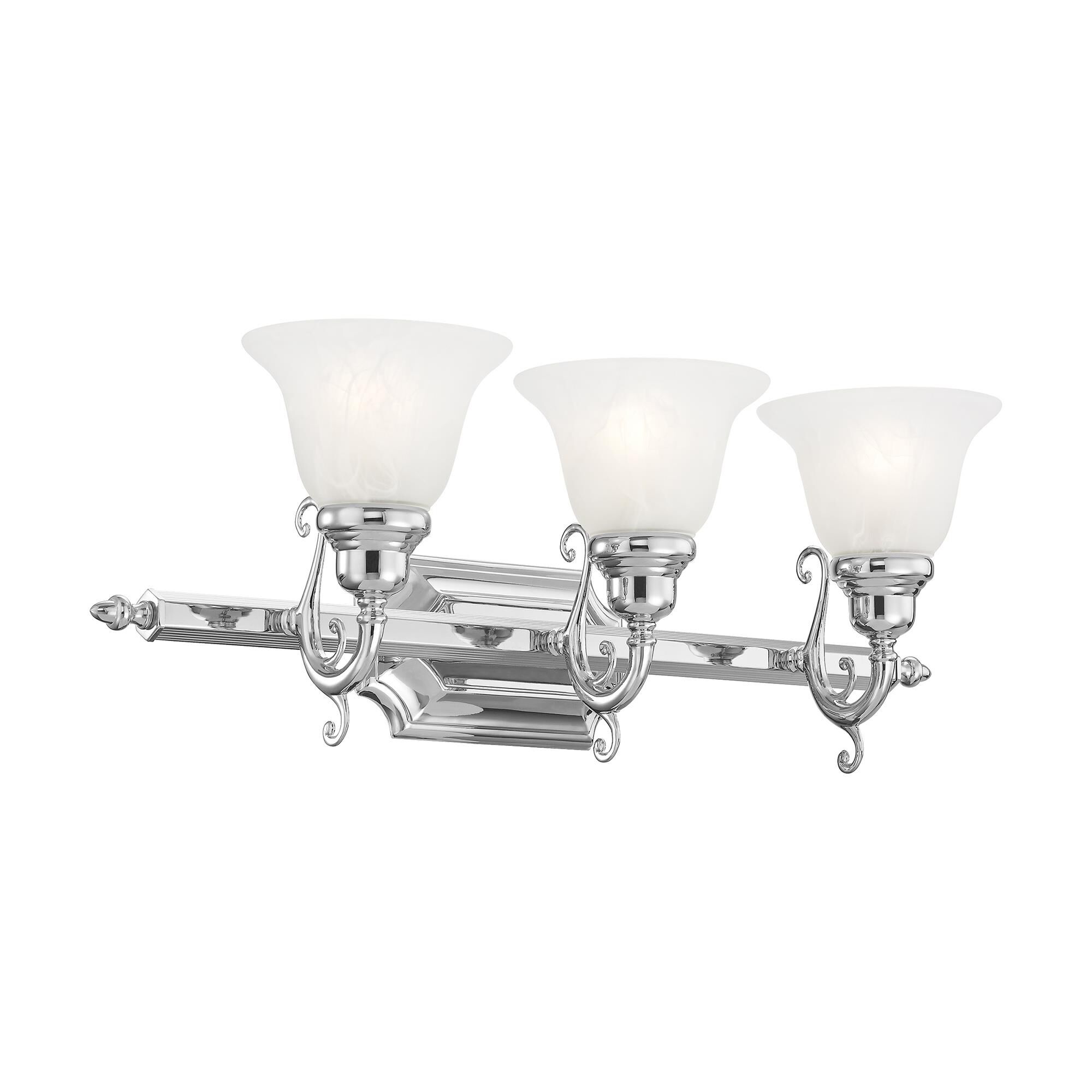 Shown in Chrome finish and White Alabaster glass