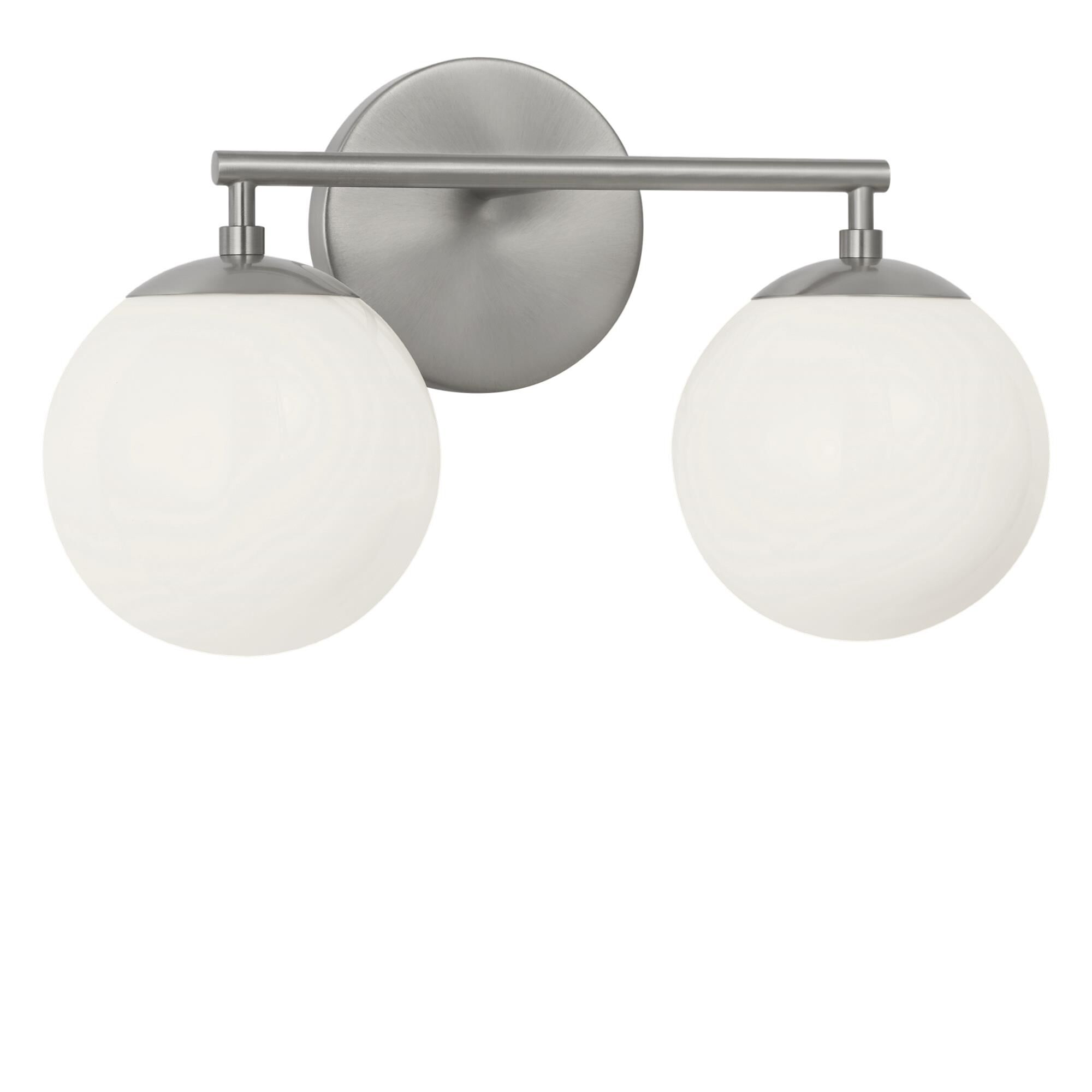 Shown in Brushed Nickel finish and Clear White glass