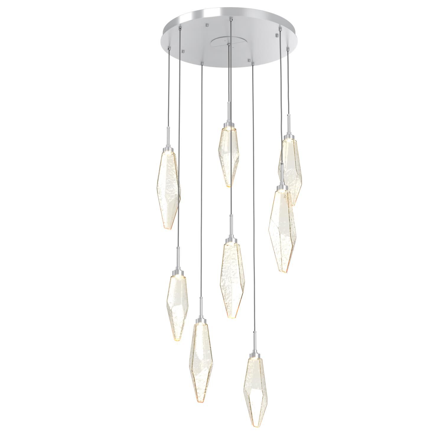 Shown in Classic Silver finish and Chilled Blown And Amber glass