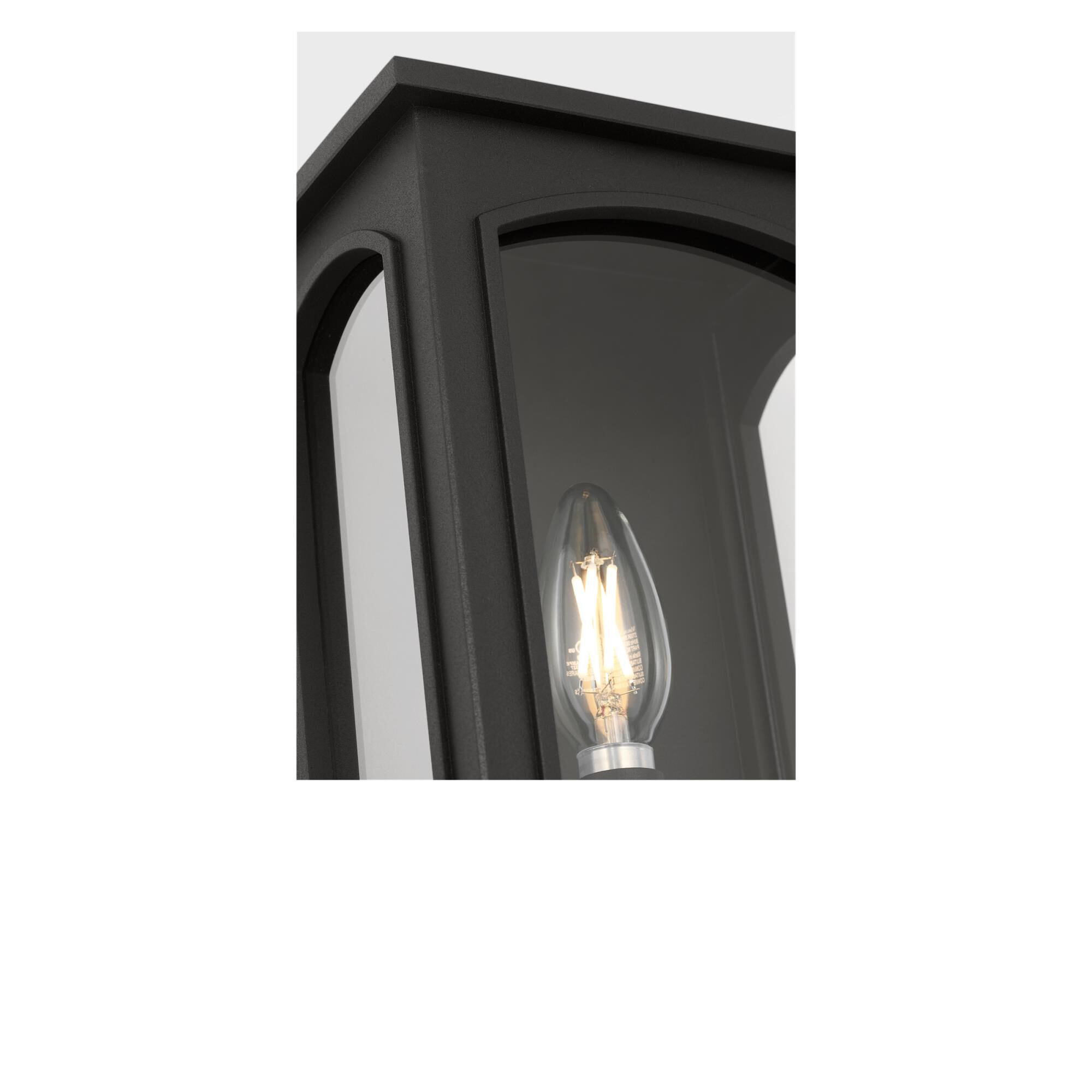 Shown in Textured Black finish and Clear glass