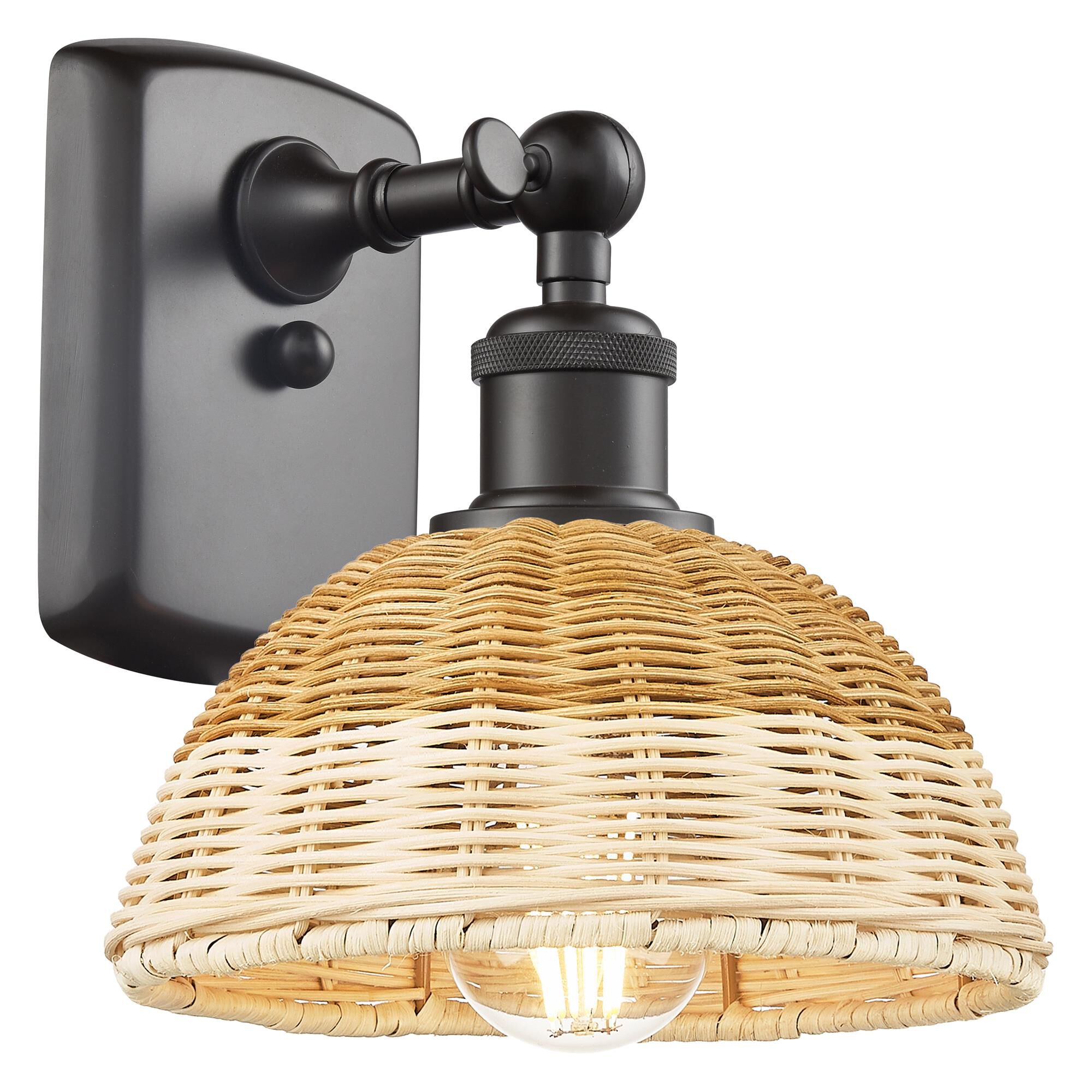 Shown in Oil Rubbed Bronze finish and Natural shade