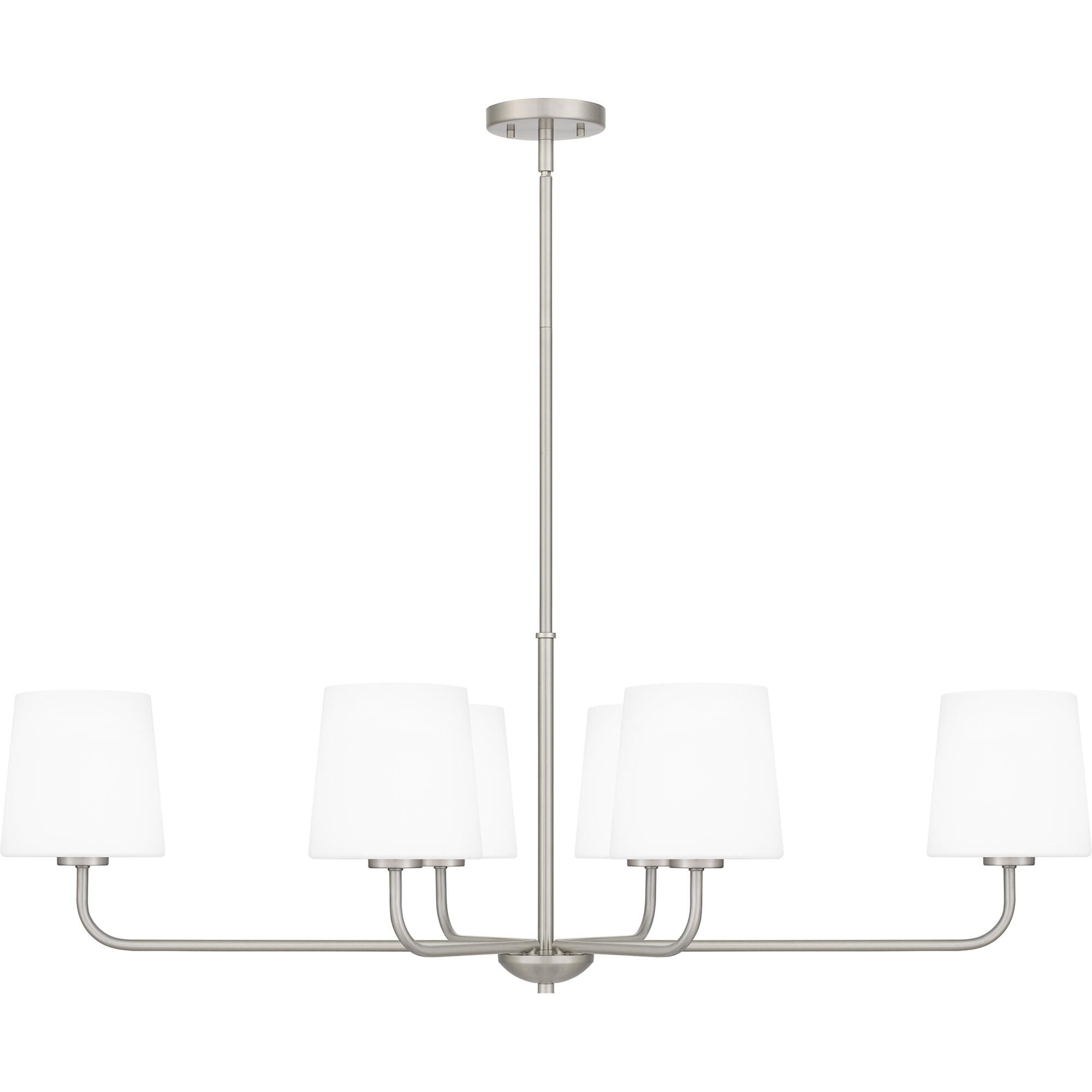 Shown in Brushed Nickel finish and Opal Etched Glass shade