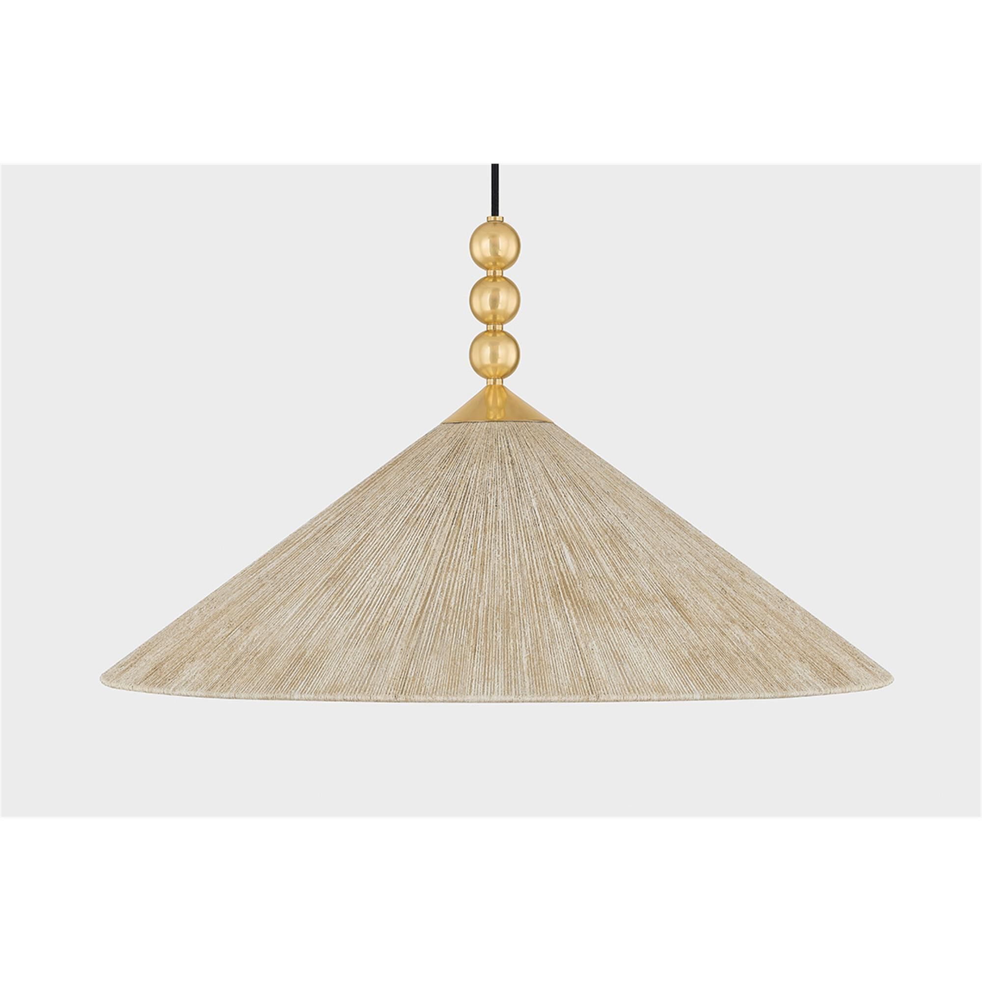 Shown in Aged Brass finish and Light Jute String shade