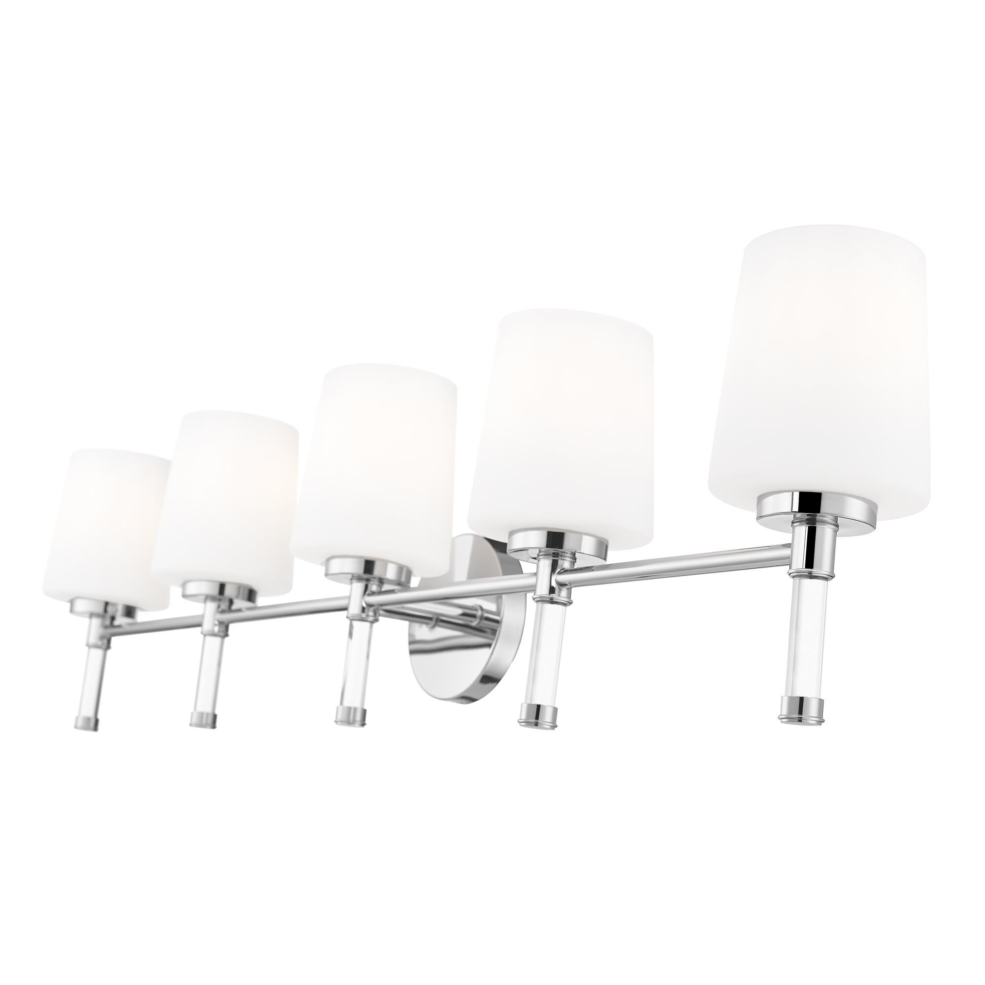 Shown in Chrome finish and White Opal glass