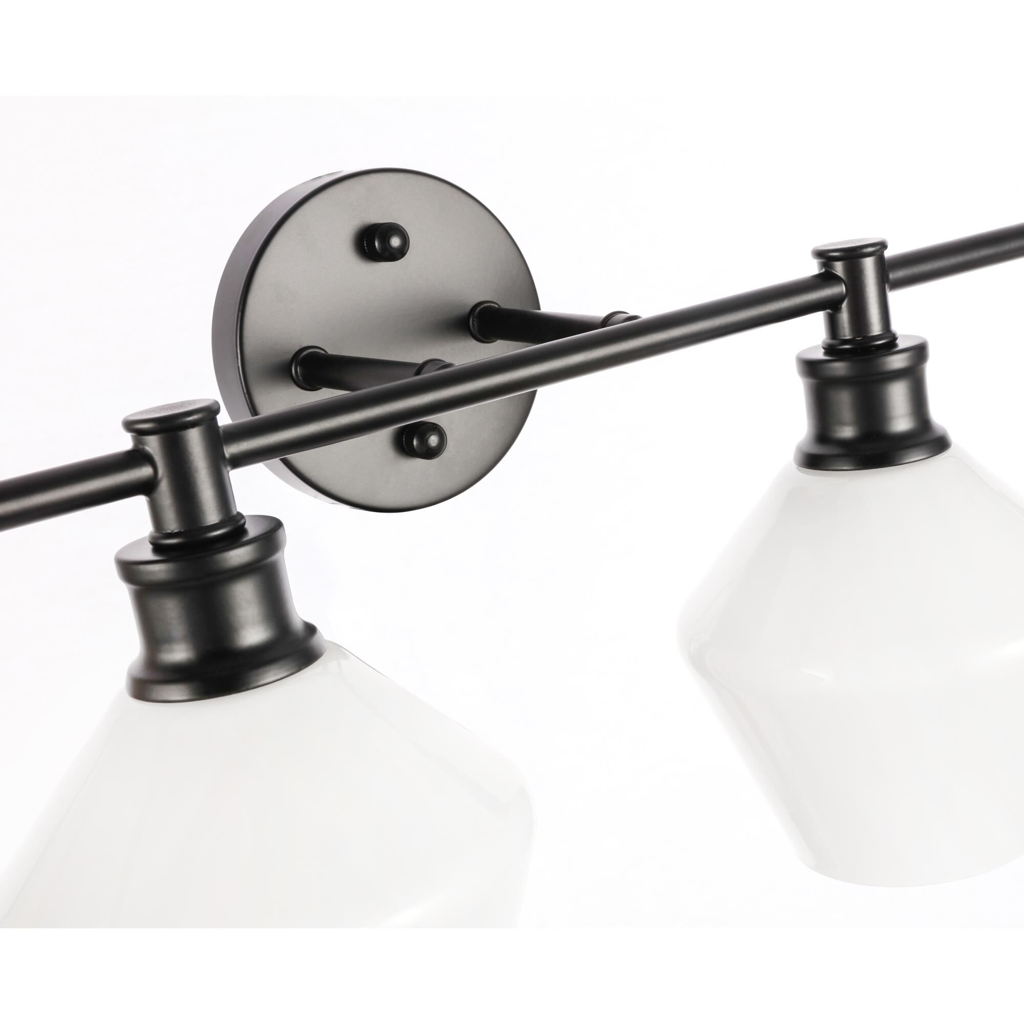 Shown in Black finish and Frosted White  glass