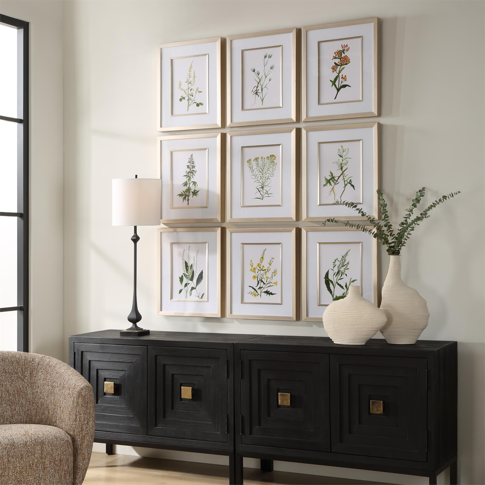 Shown in Champagne Gold Frame With Matching Fillet Surrounded By White Linen Mat finish