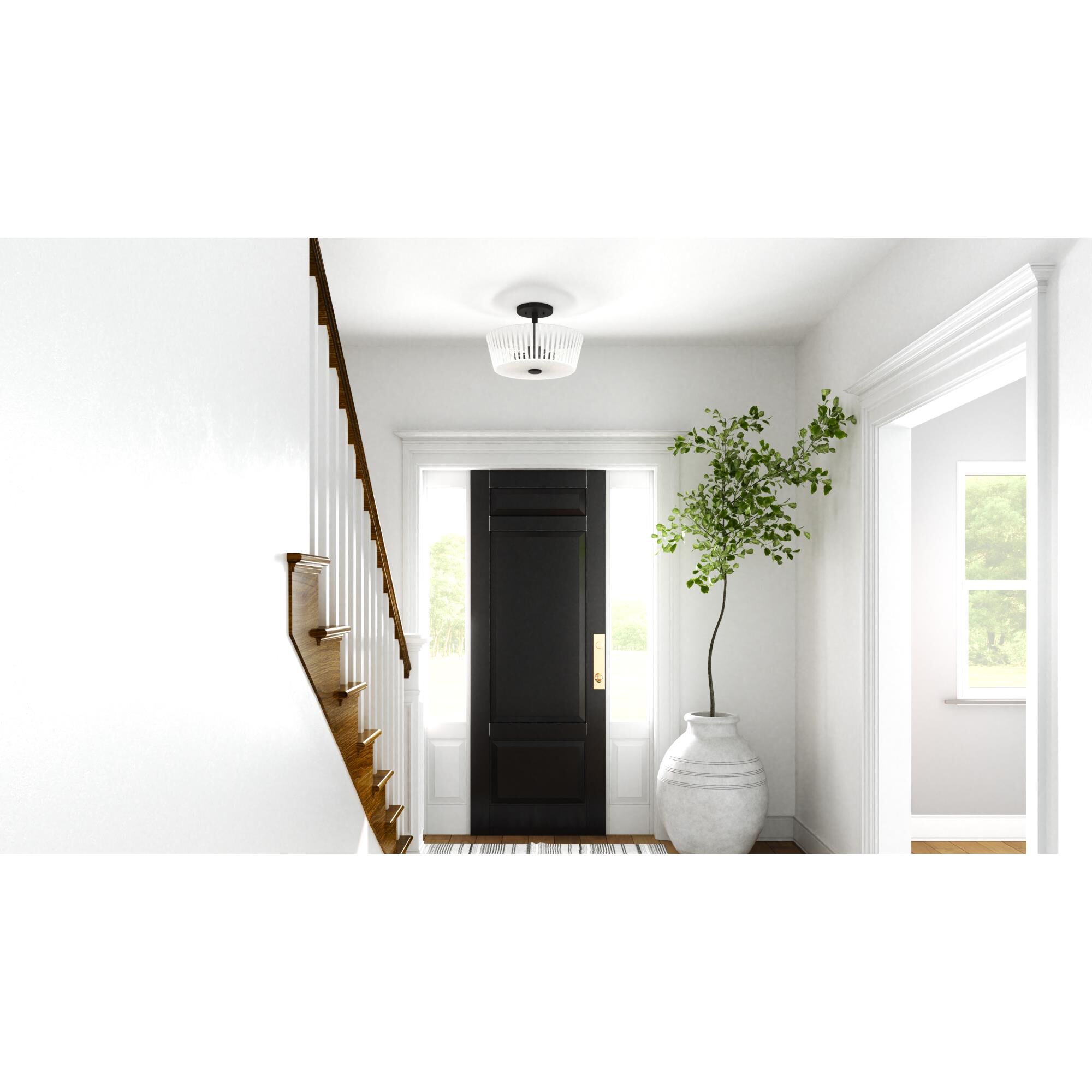 Gray 16 Inch Semi Flush Mount by Quoizel