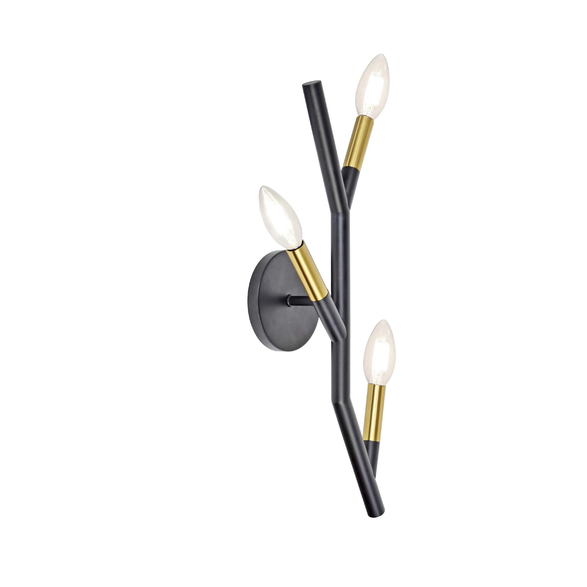 Shown in Matte Black and Aged Brass finish