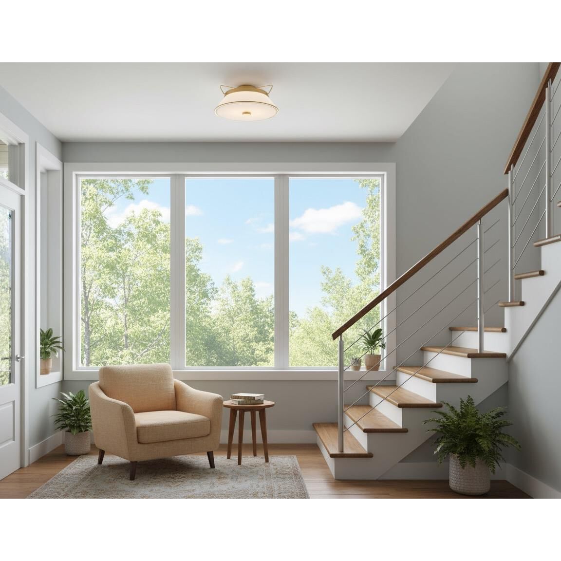 Kevin Kraemer Layla 17 Inch 2 Light LED Semi Flush Mount,