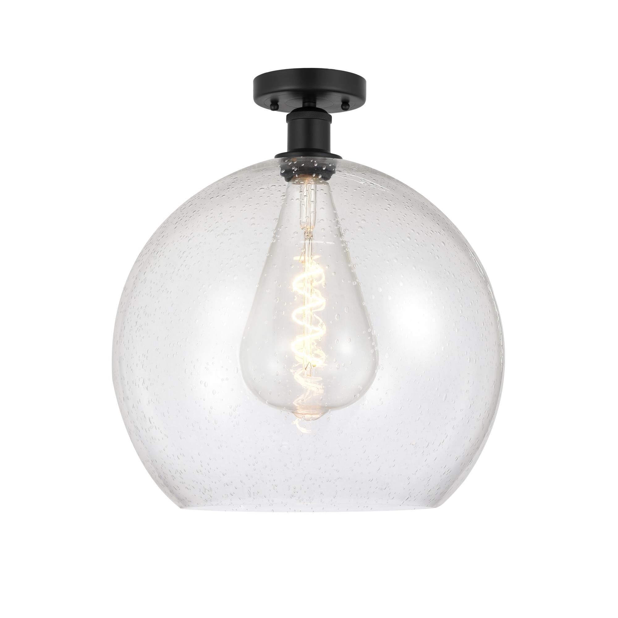 Shown in Matte Black finish and Seedy glass