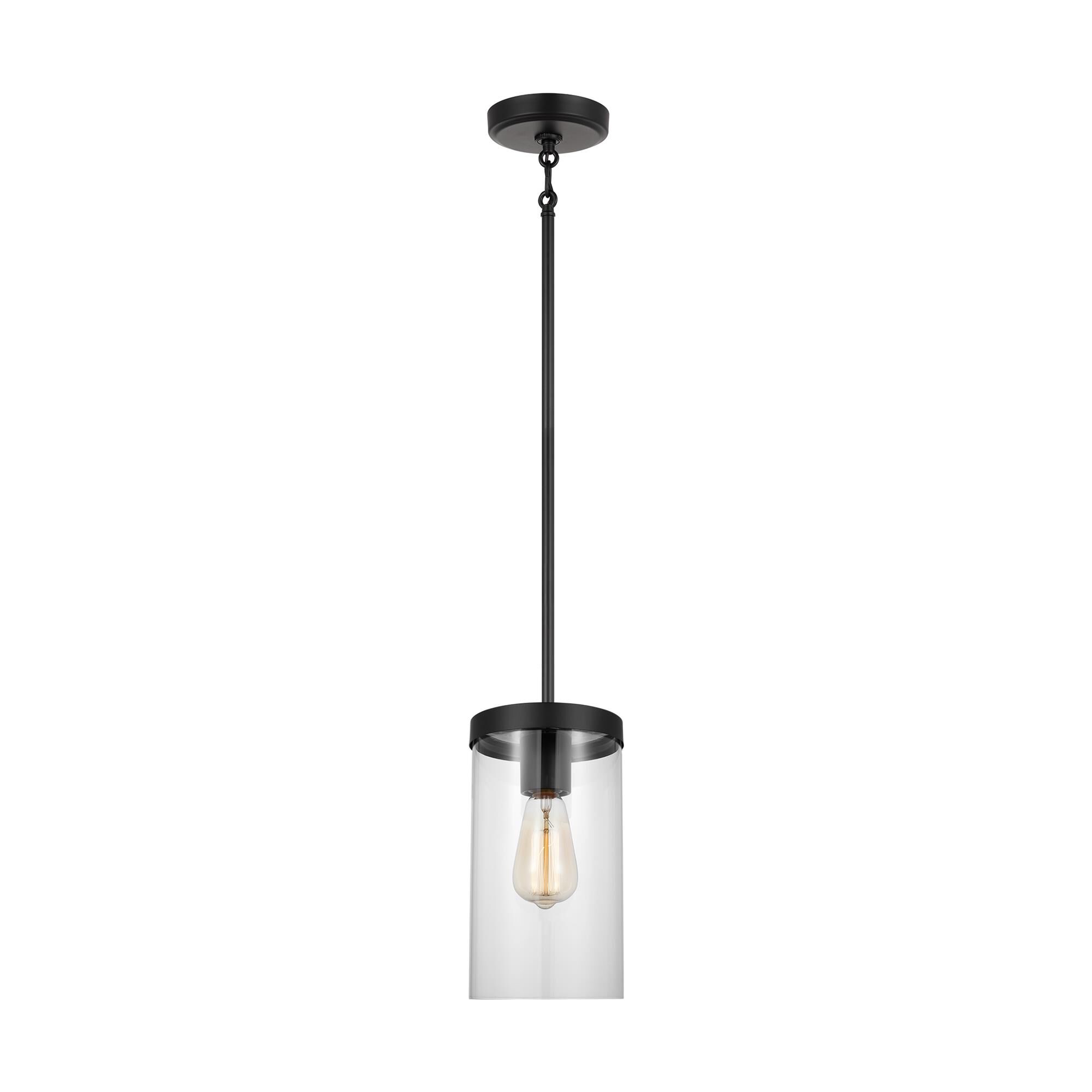 Shown in Midnight Black finish and Clear Glass shade