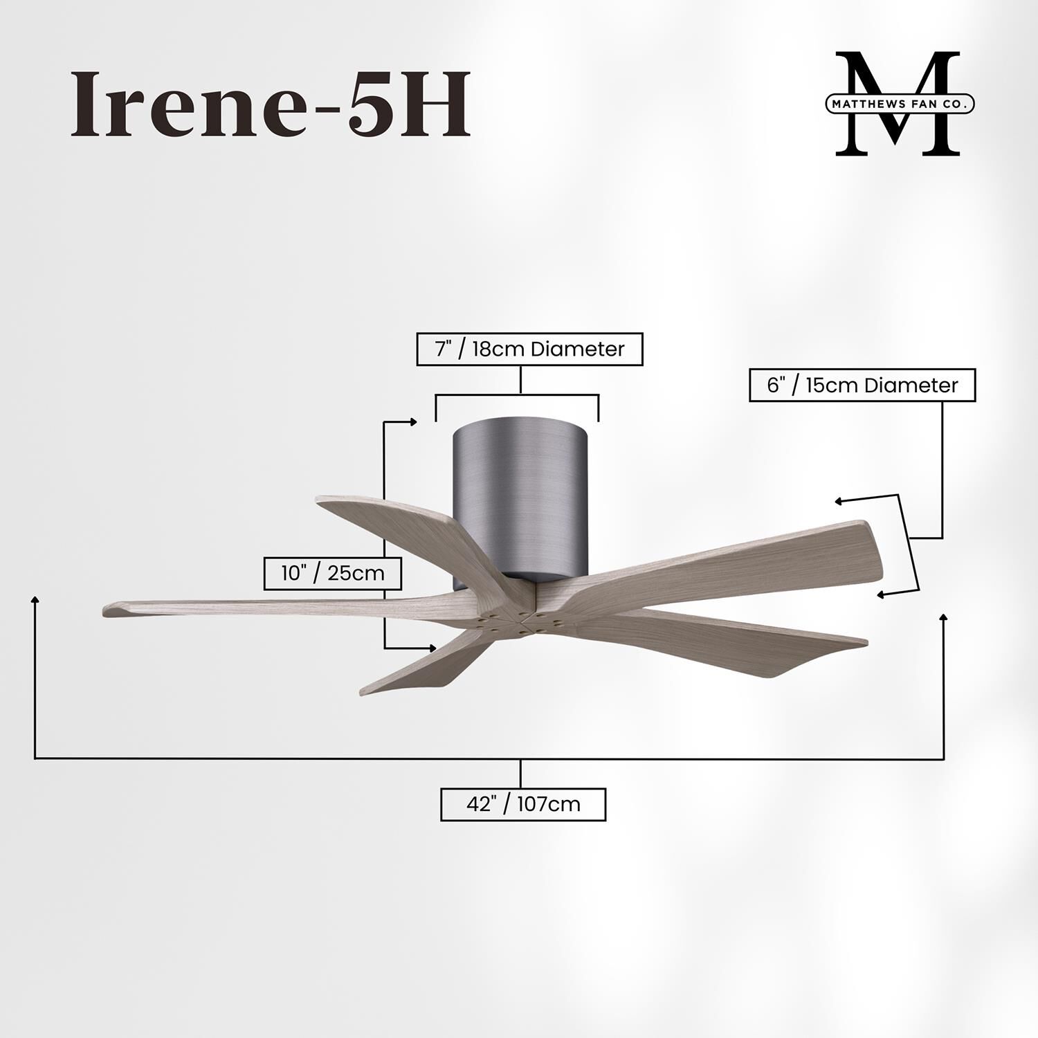 Irene 42 Inch Flush Mount Fan by Matthews Fan Company