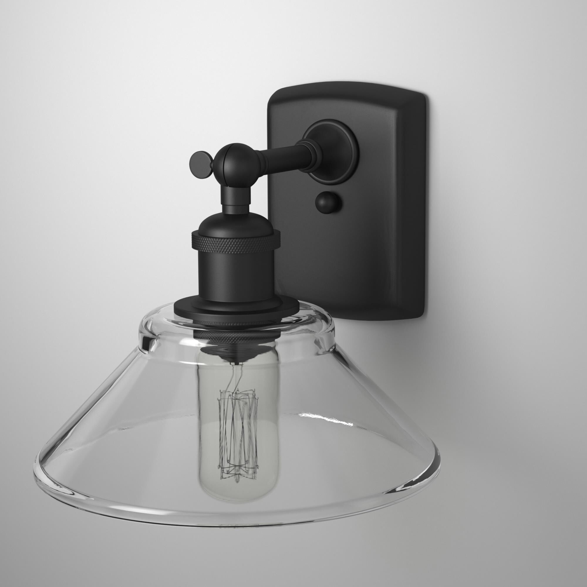 Shown in Matte Black finish and Clear glass