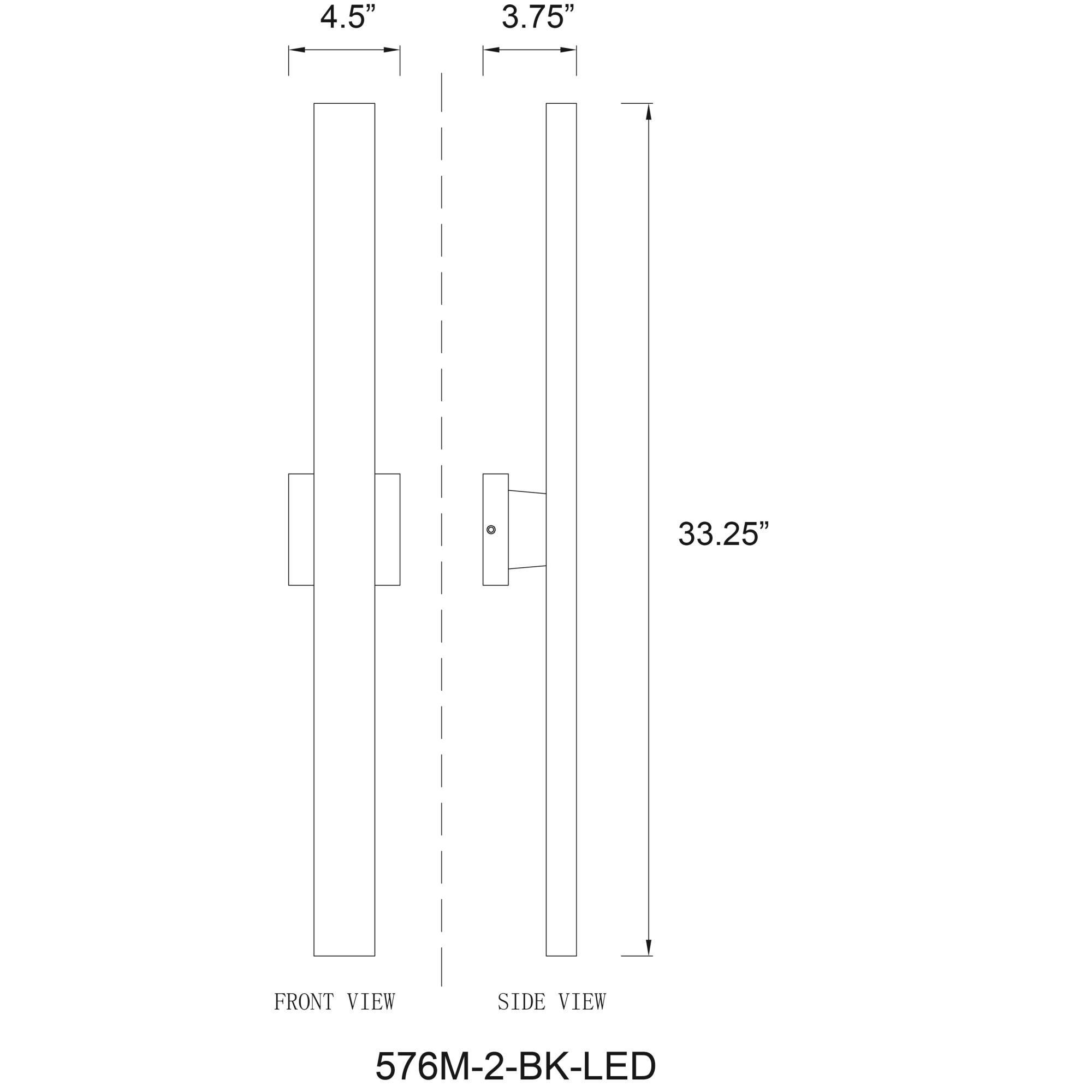 Edge 33 Inch Tall 2 Light LED Outdoor Wall Light by Z-Lite