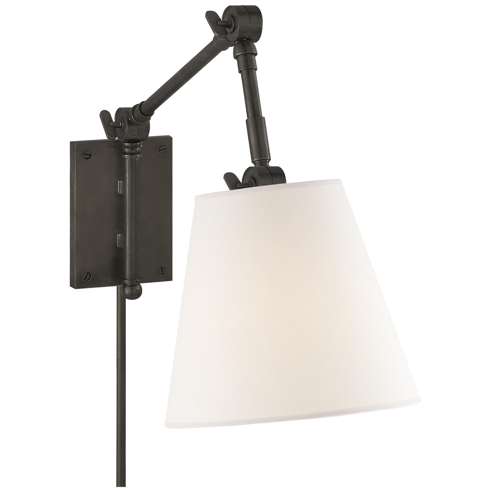 Shown in Bronze finish and Linen shade