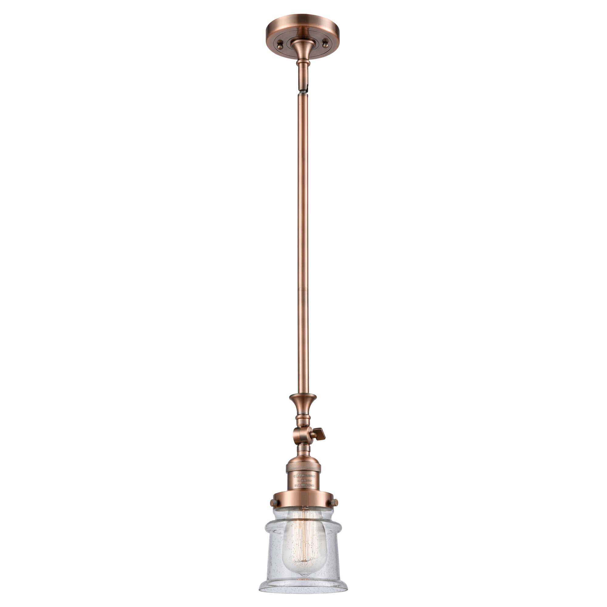 Shown in Antique Copper finish and Seedy glass