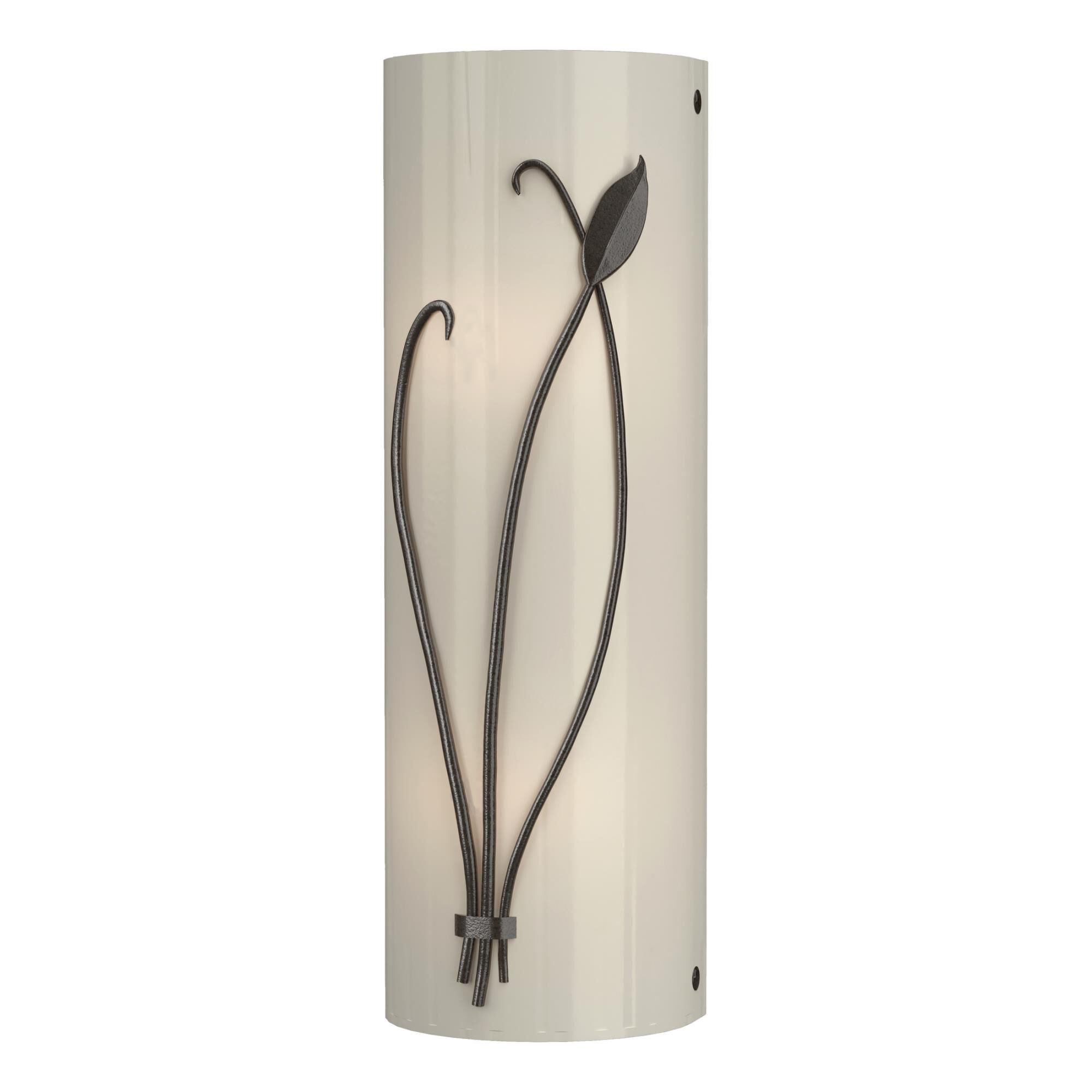 Shown in Oil Rubbed Bronze finish and Ivory Art glass and Left Orientation accent