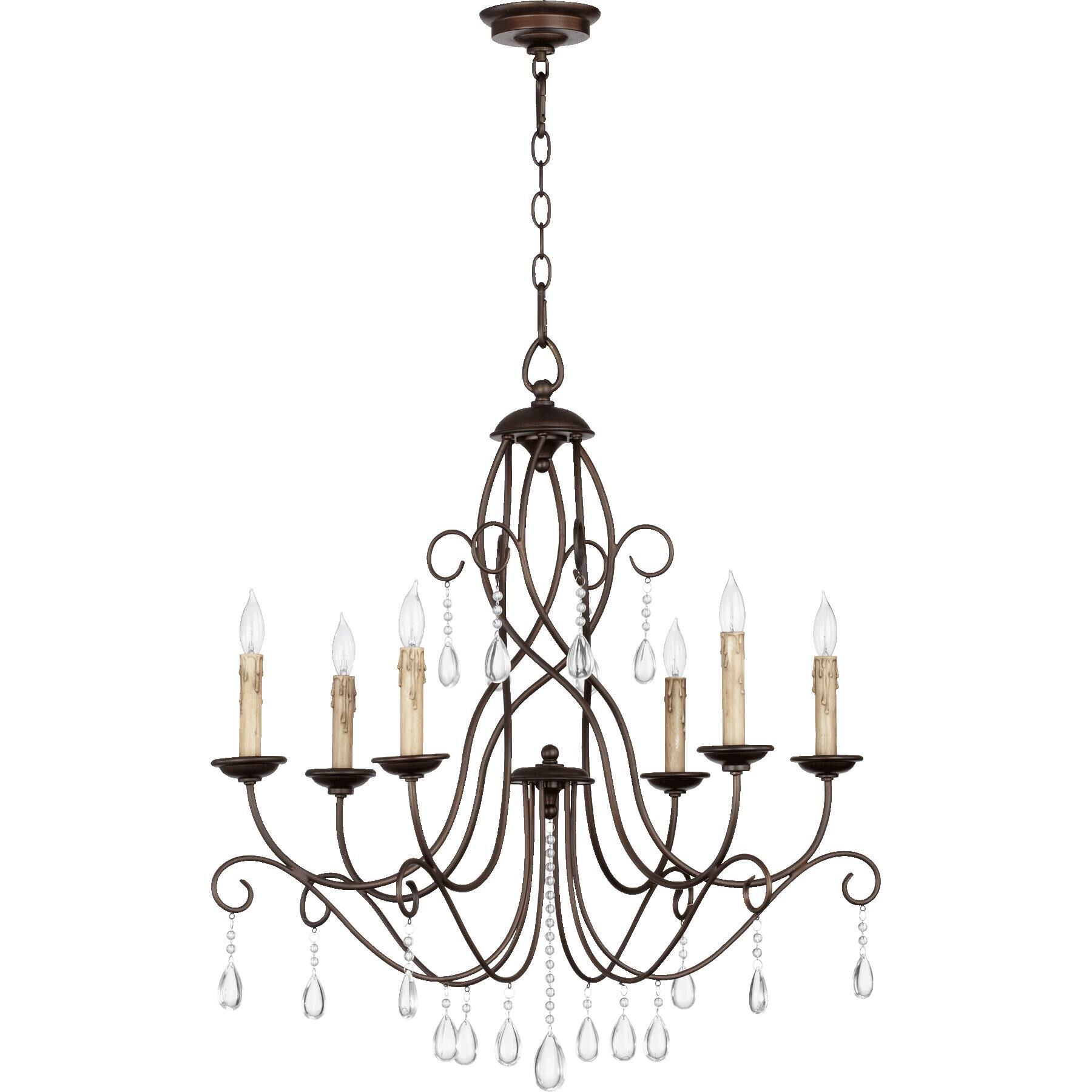 Cilia 28 Inch 6 Light Chandelier by Quorum International