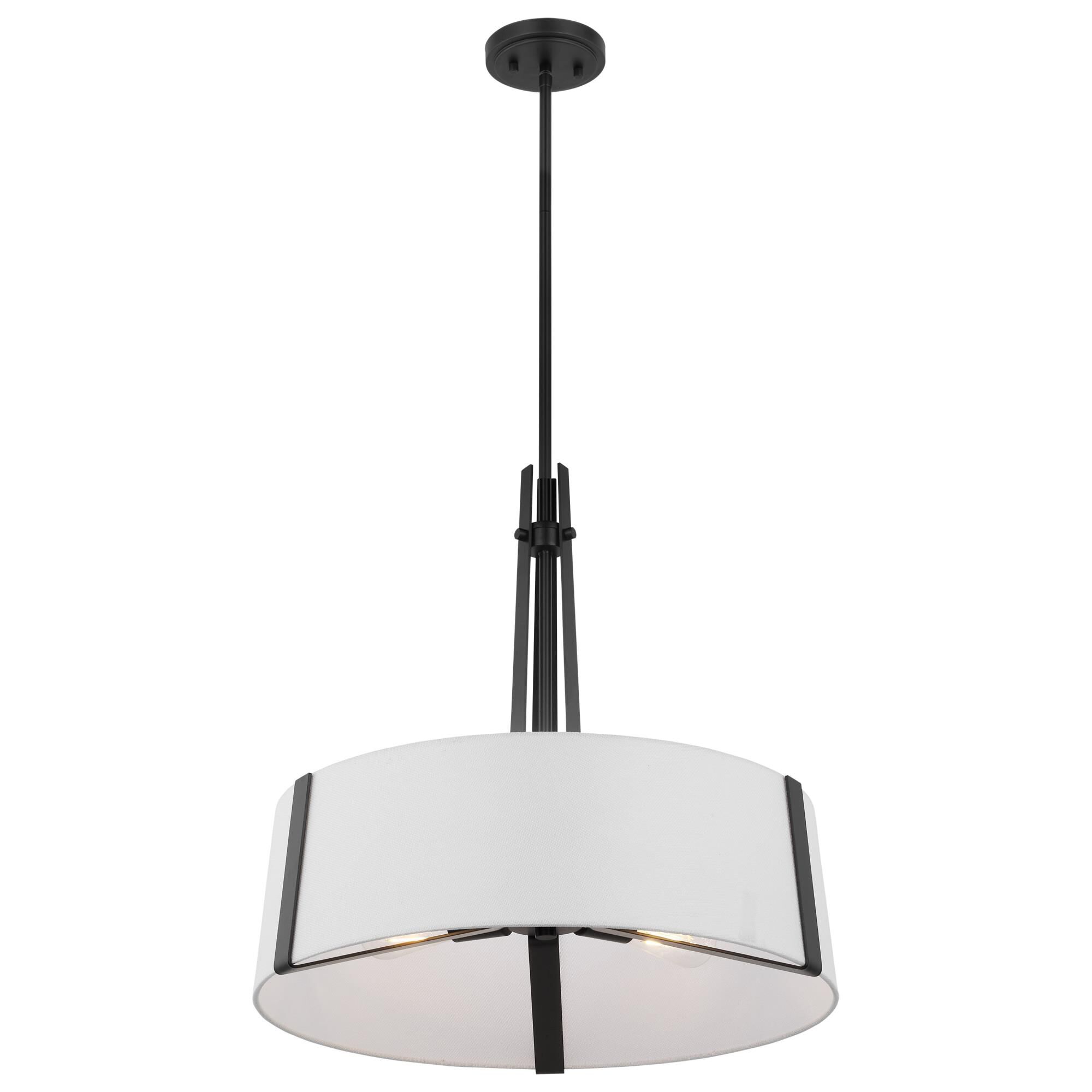 Shown in Black finish and White Textile shade