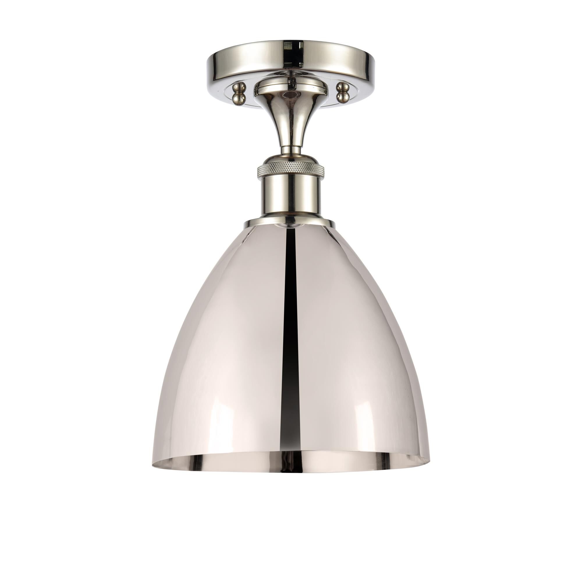 Shown in Polished Nickel finish and Clear glass and Polished Nickel Ballston Dome shade